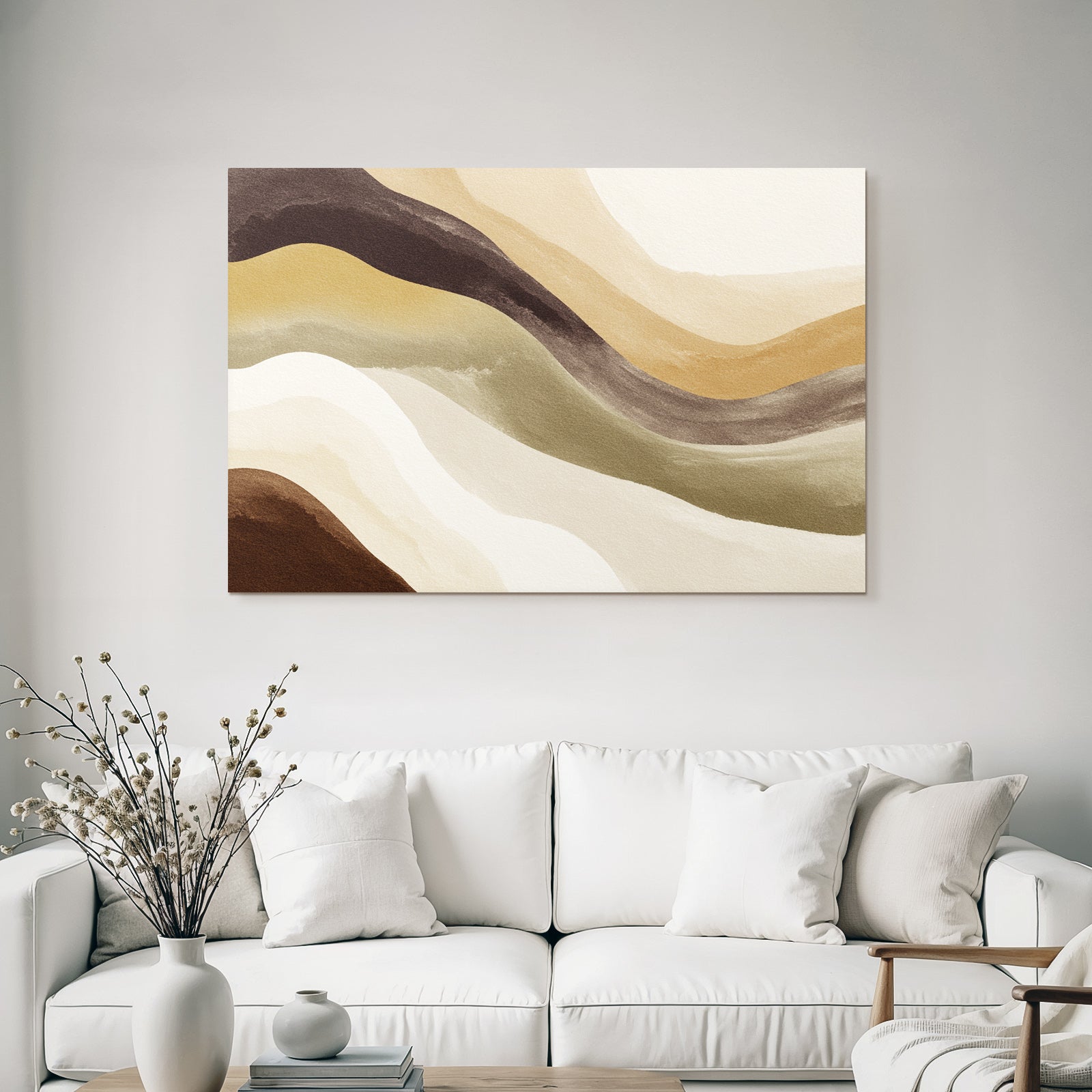Abstract Artwork Earthy Colors Fluid Lines
