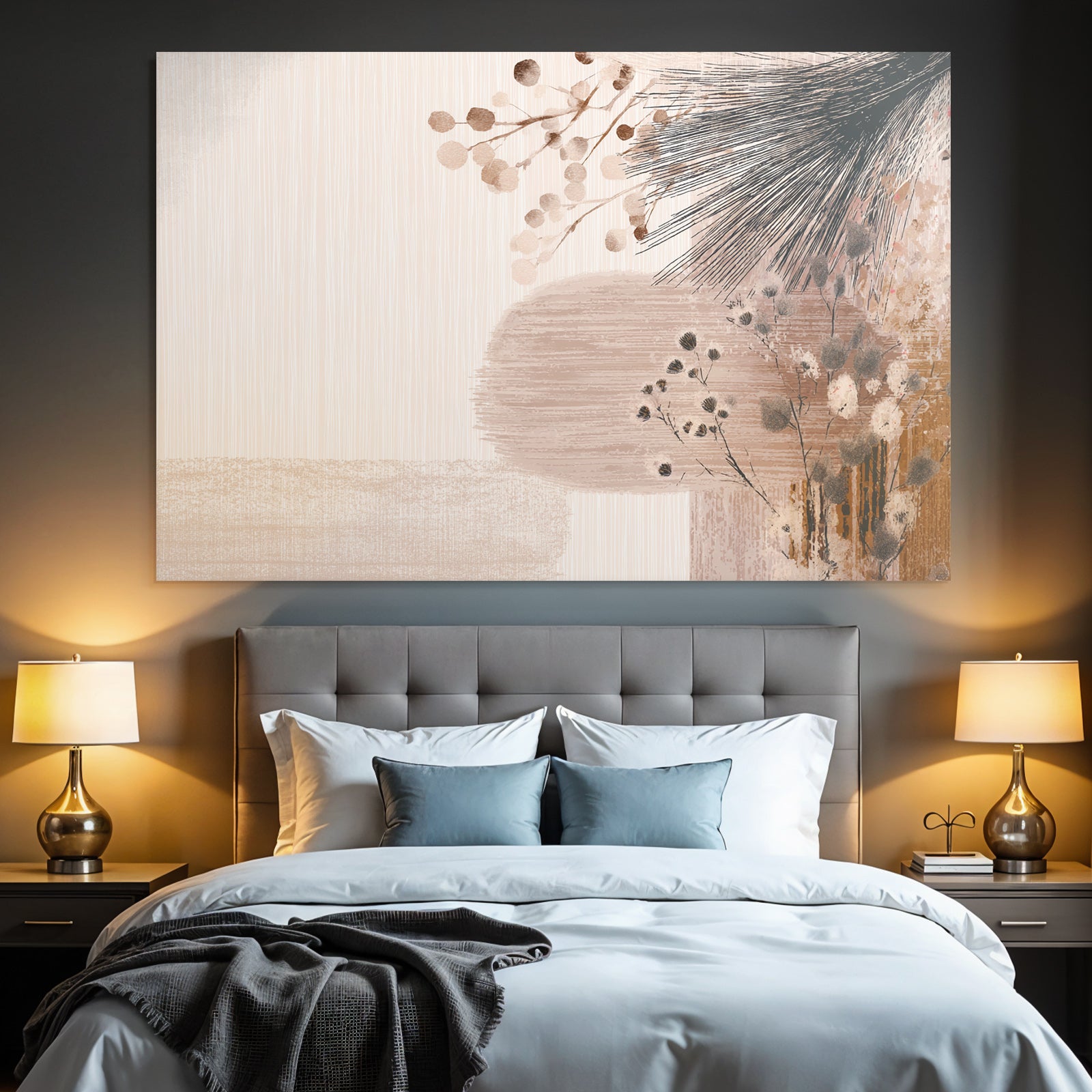 Abstract Design Soft Colors Botanical Elements Aspect Ratio