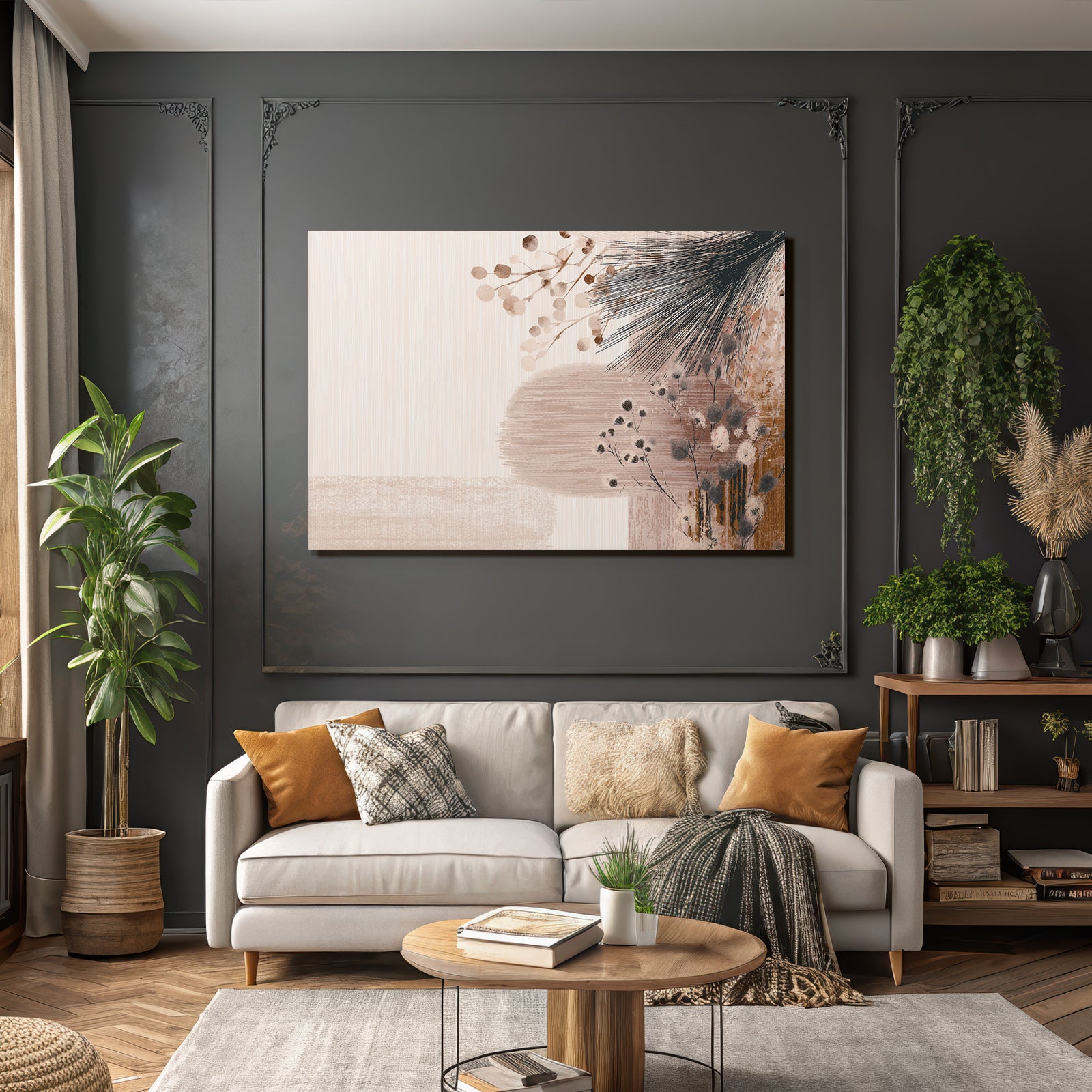 Abstract Design Soft Colors Botanical Elements Aspect Ratio