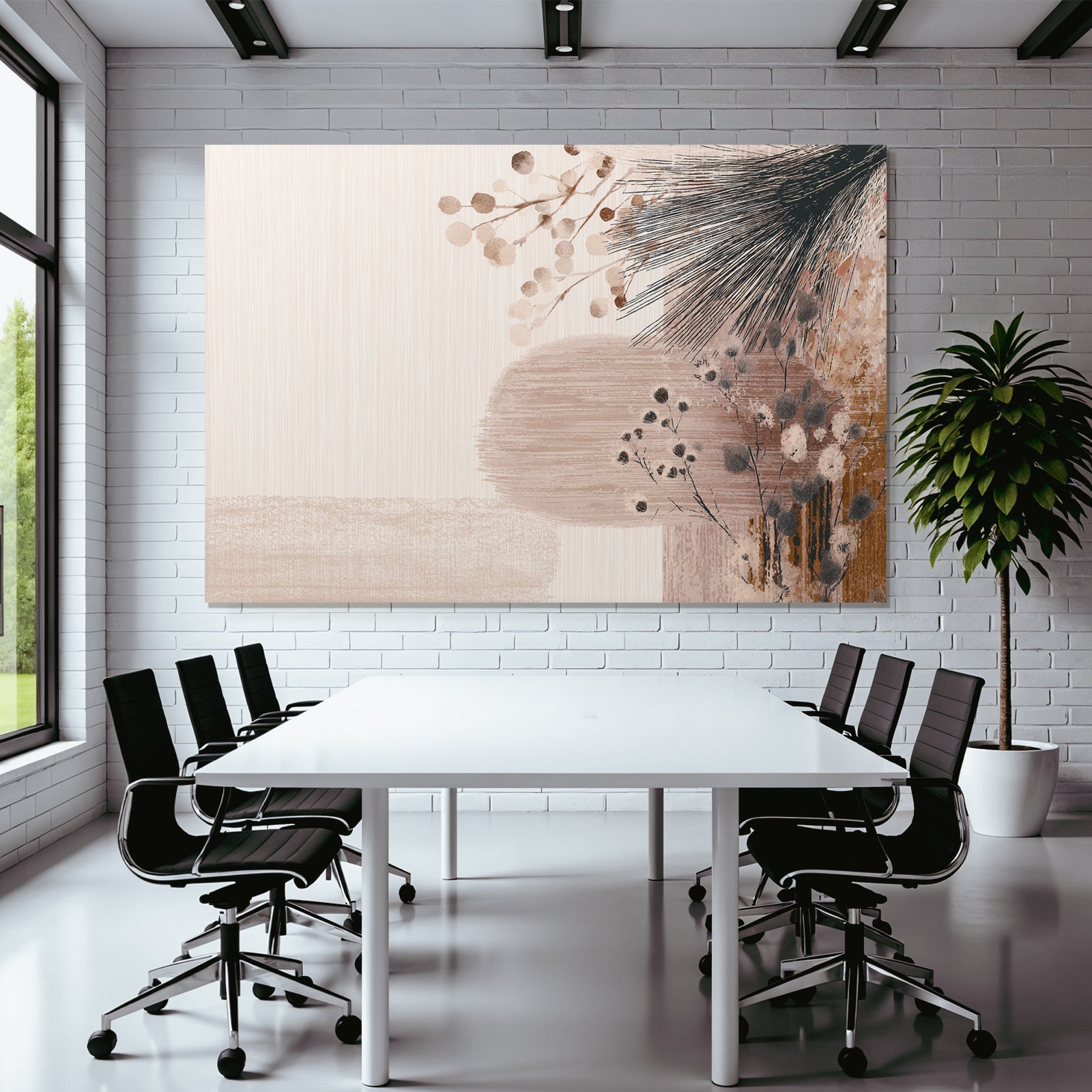 Abstract Design Soft Colors Botanical Elements Aspect Ratio