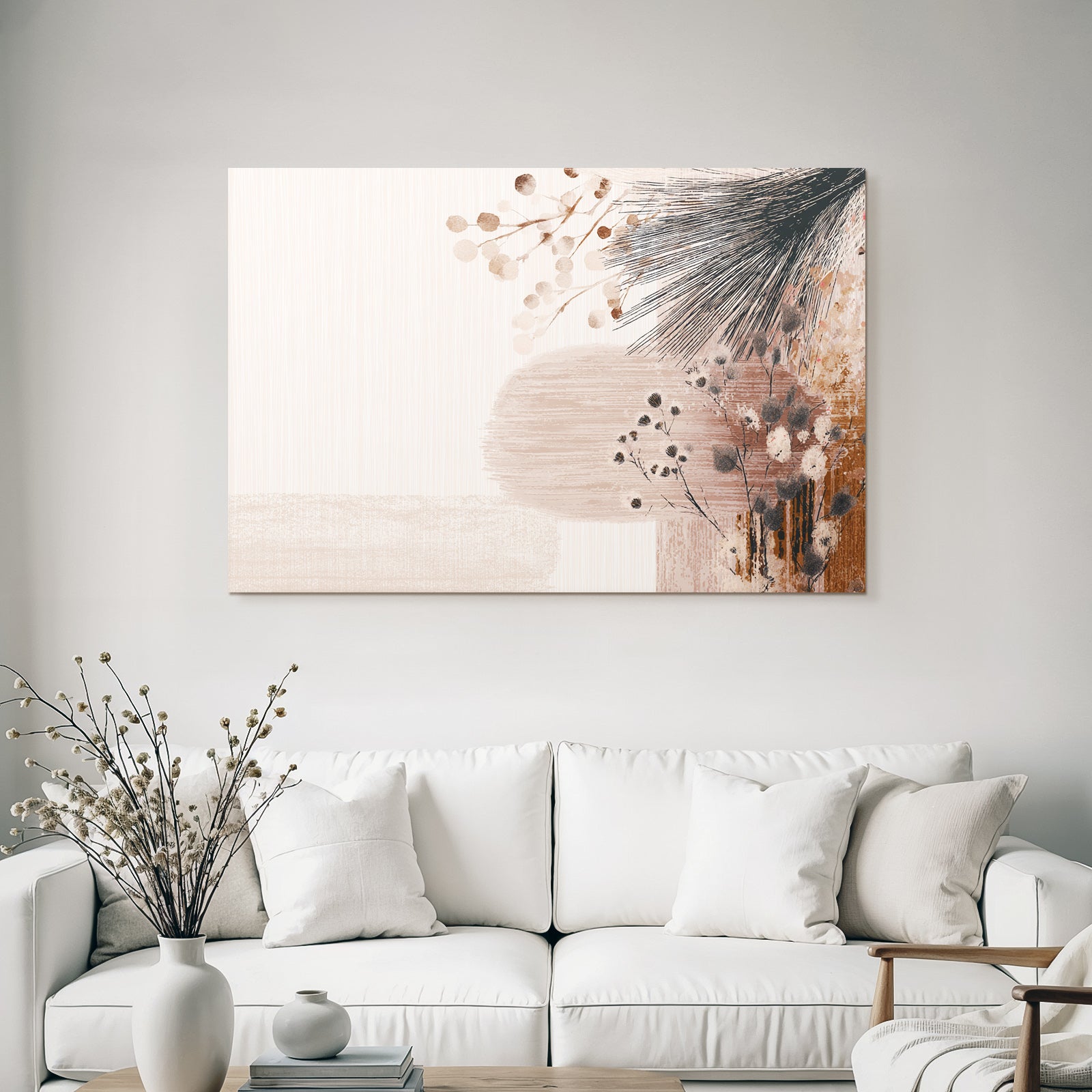 Abstract Design Soft Colors Botanical Elements Aspect Ratio