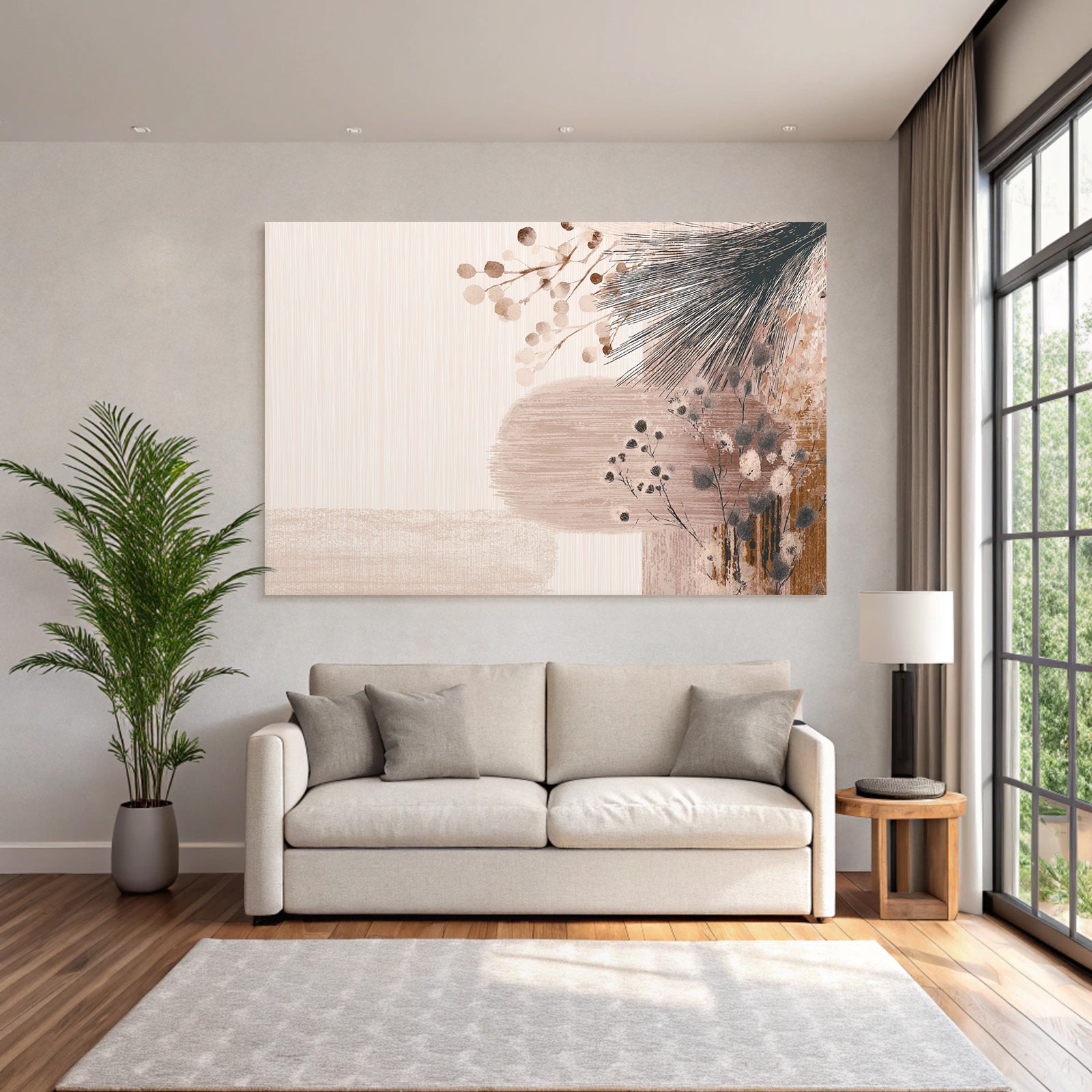 Abstract Design Soft Colors Botanical Elements Aspect Ratio