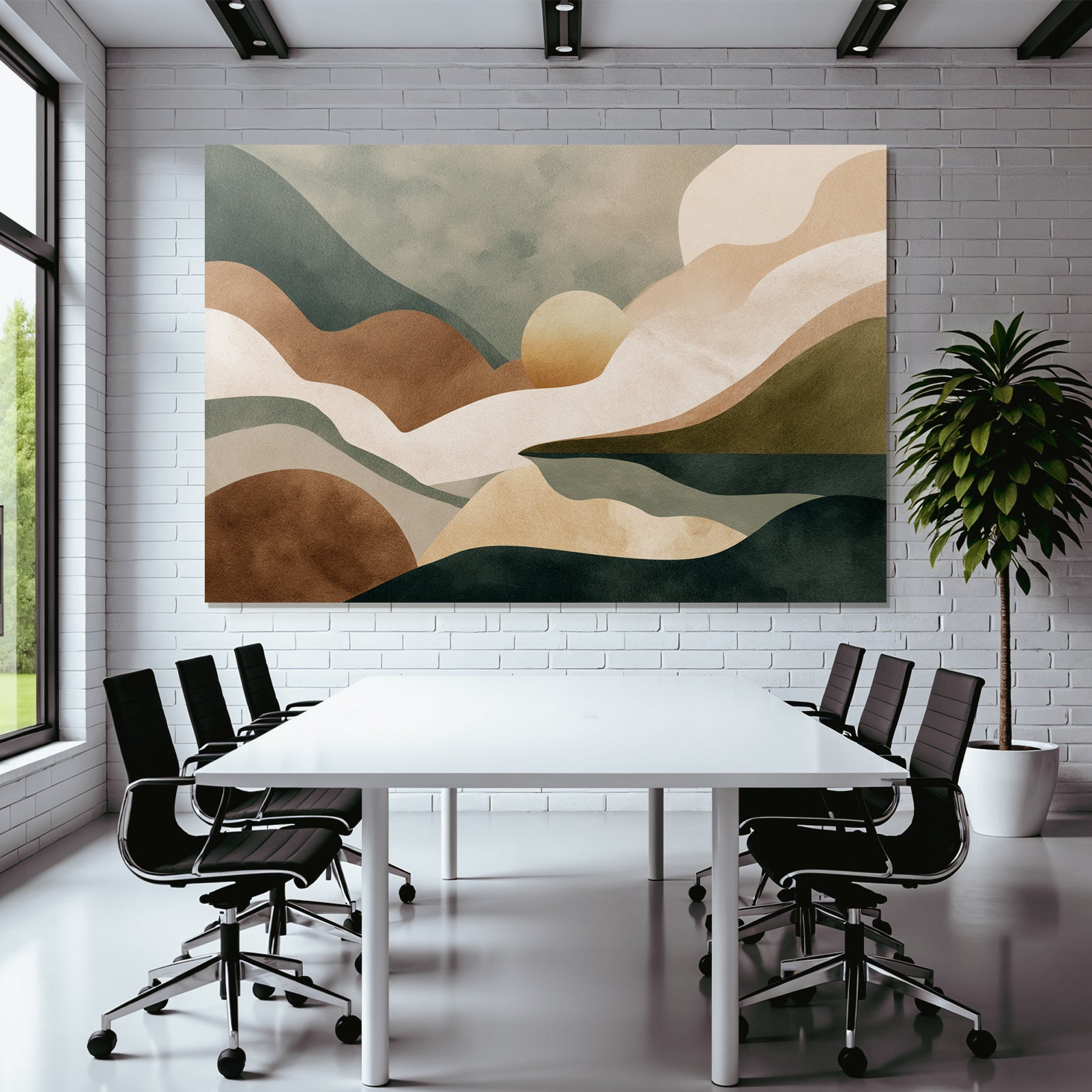 Abstract Illustration Wavy Forms Earthy Colors Landscapes Natural Elements