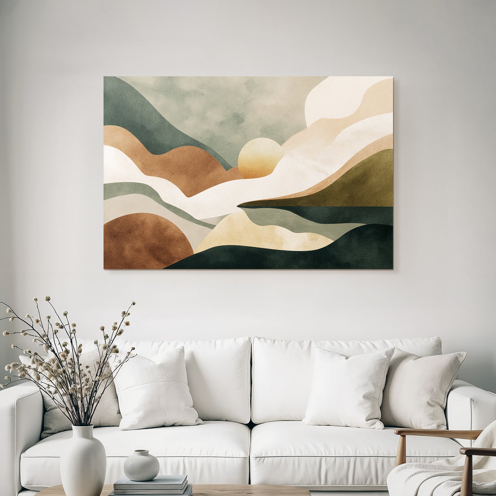 Abstract Illustration Wavy Forms Earthy Colors Landscapes Natural Elements