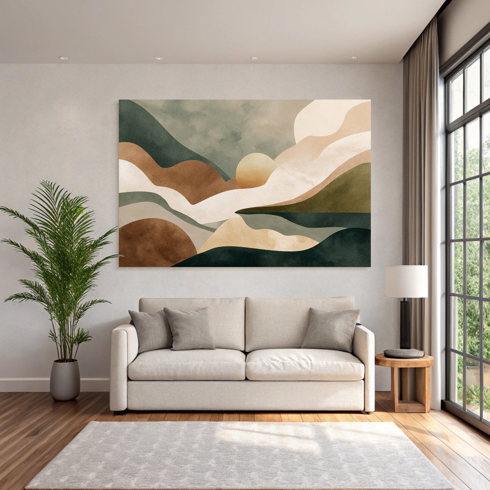 Abstract Illustration Wavy Forms Earthy Colors Landscapes Natural Elements