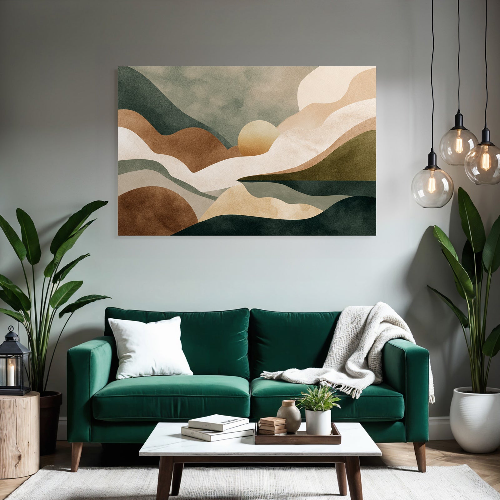 Abstract Illustration Wavy Forms Earthy Colors Landscapes Natural Elements
