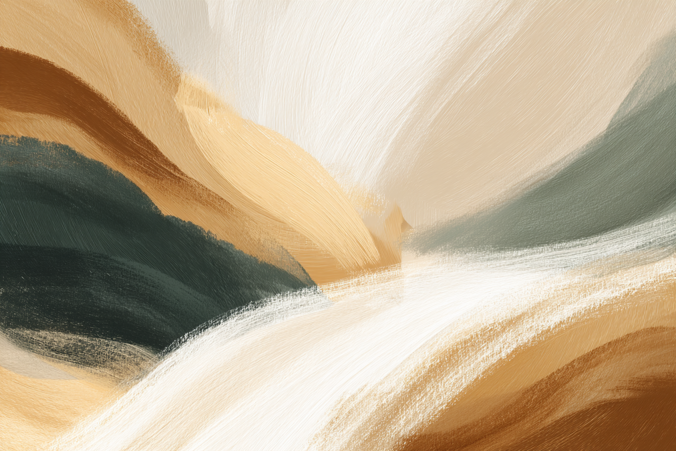 Abstract Painting Swirl Earthy Colors Brown Green | Japandi | Einrichtungsstile
