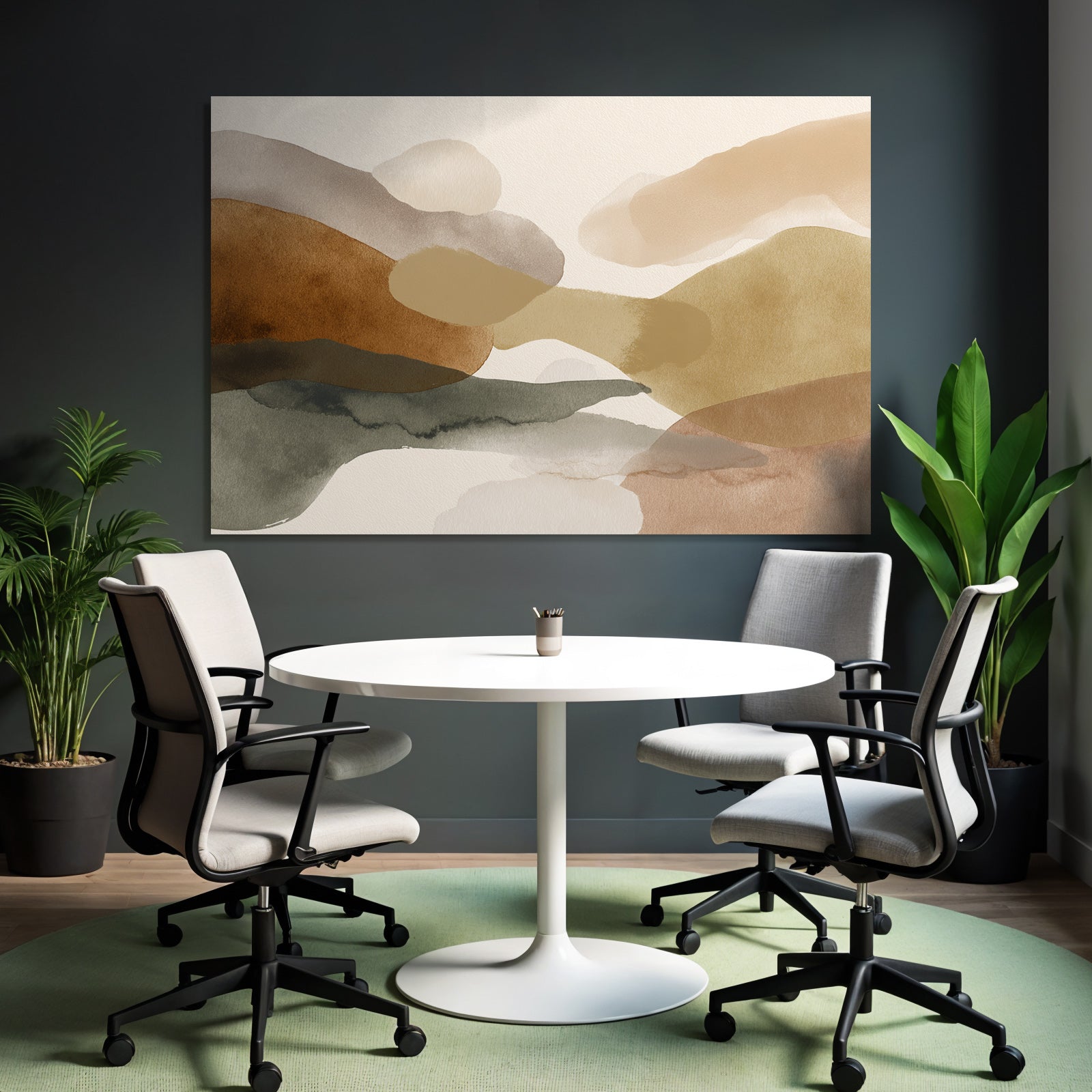 Abstract Watercolor Earthy Tones Ratio