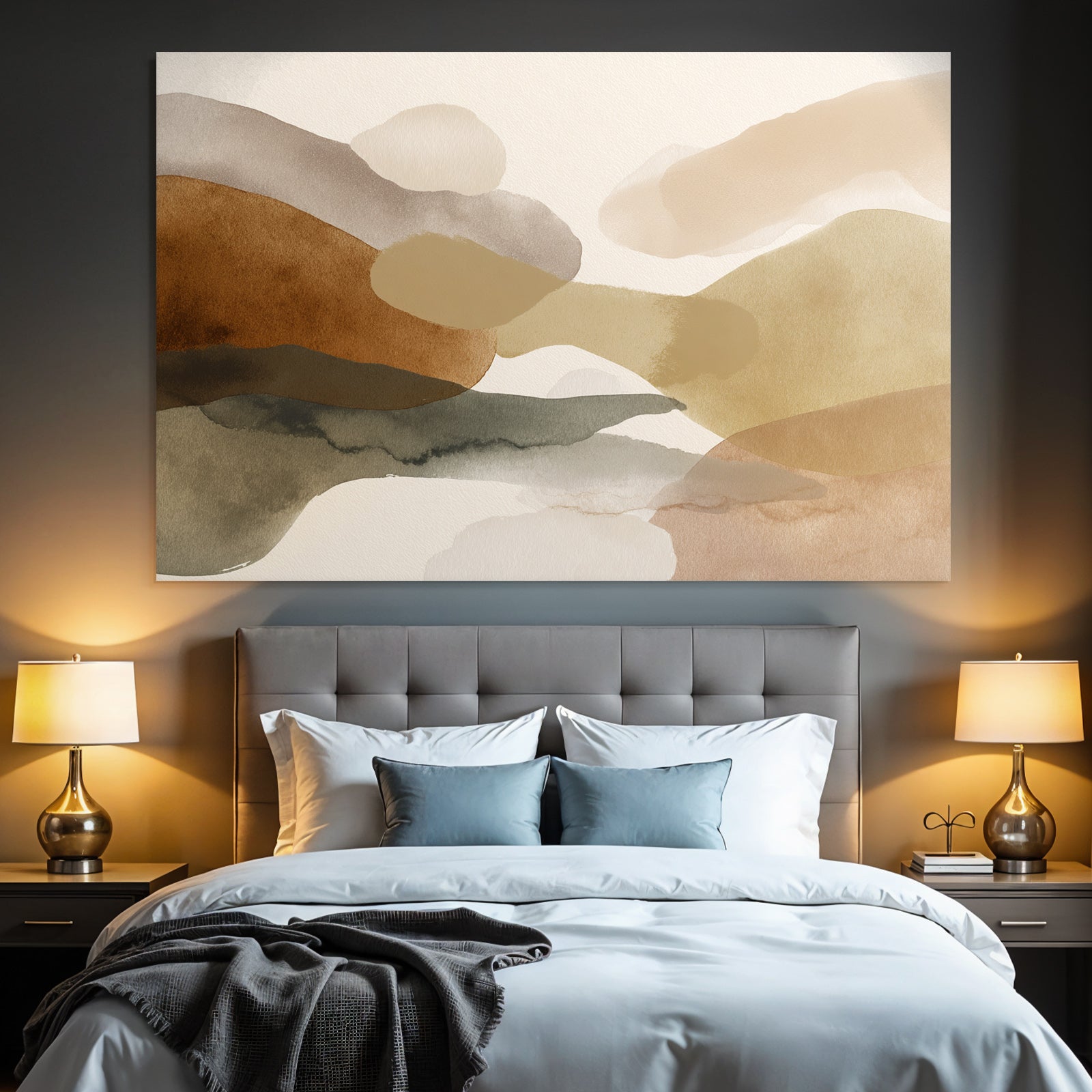 Abstract Watercolor Earthy Tones Ratio