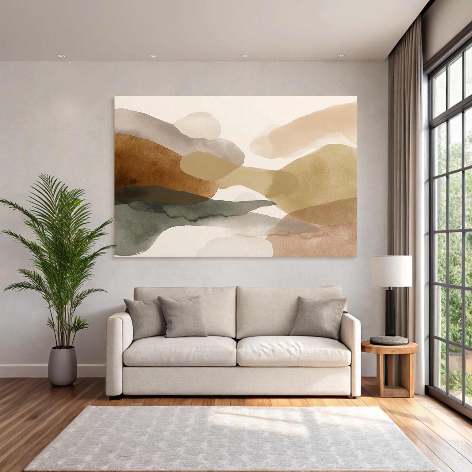 Abstract Watercolor Earthy Tones Ratio