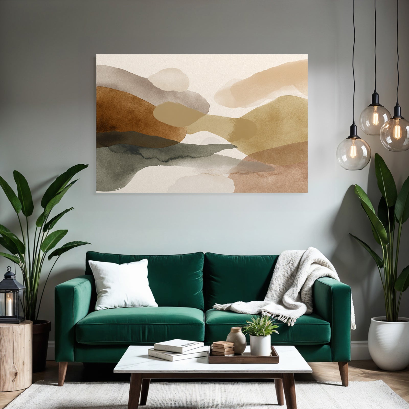 Abstract Watercolor Earthy Tones Ratio