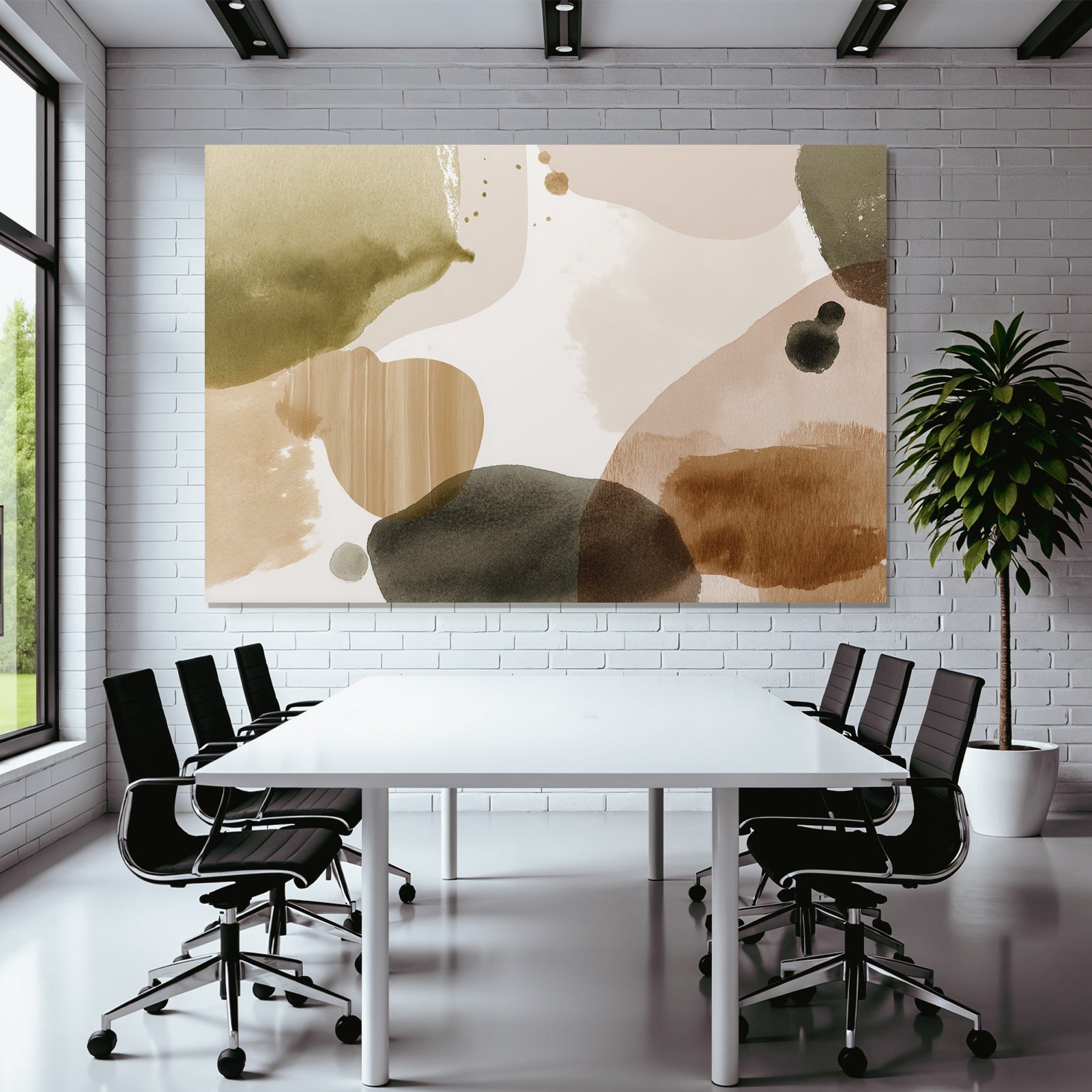 Abstract Watercolor Organic Shapes Earthy Tones