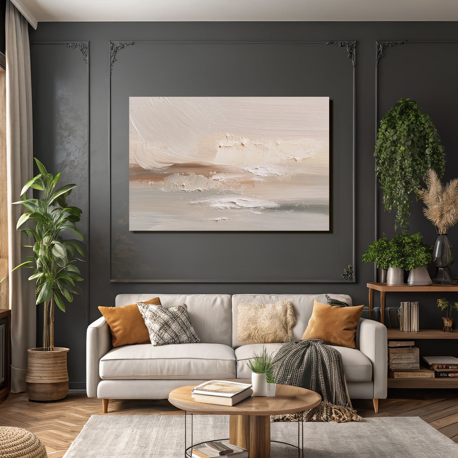 Abstrakte Darstellung Sanfte Farben Landschaft Meereslandschaft