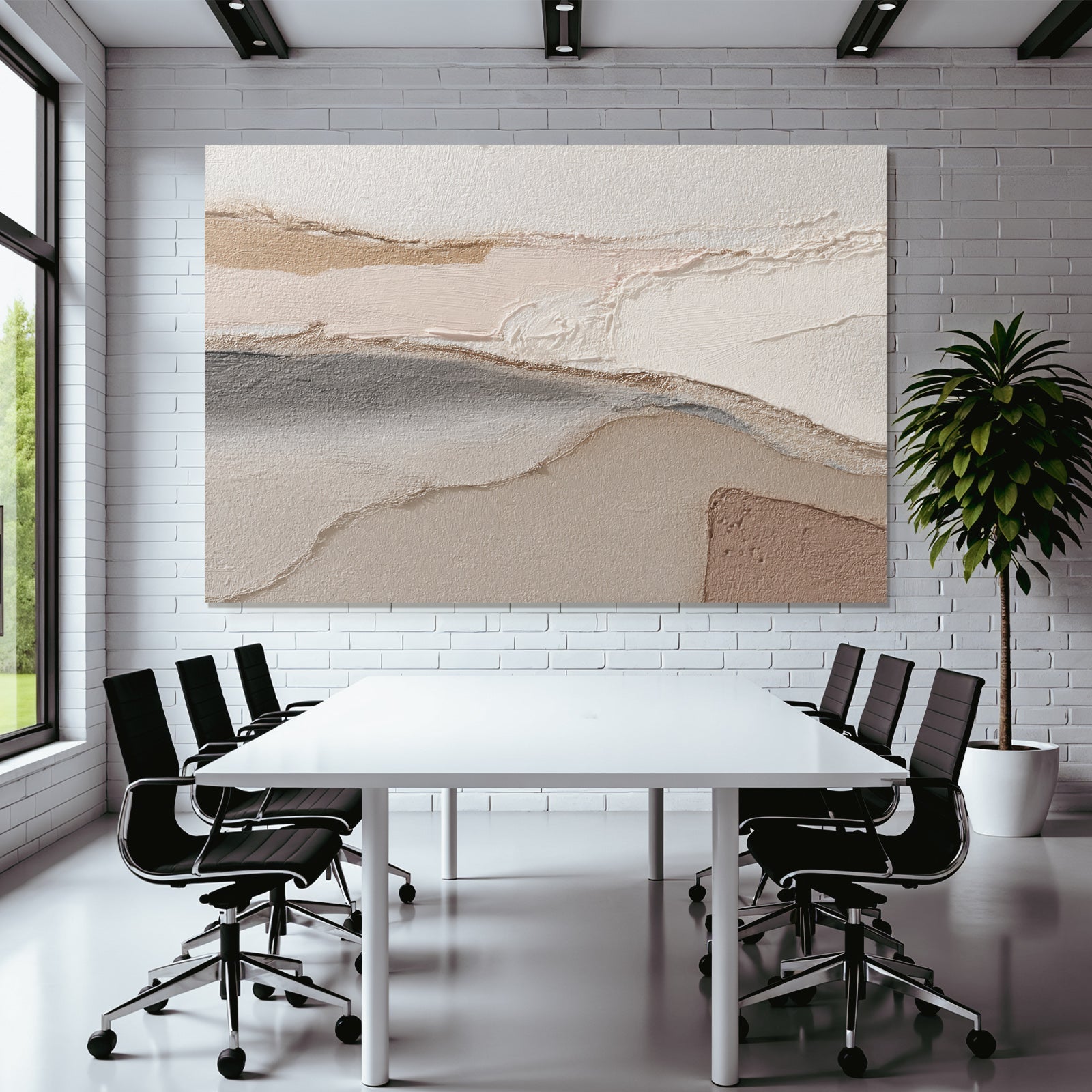 Abstrakte Darstellung Texturierte Farbschichten Neutrale Toene Kunst