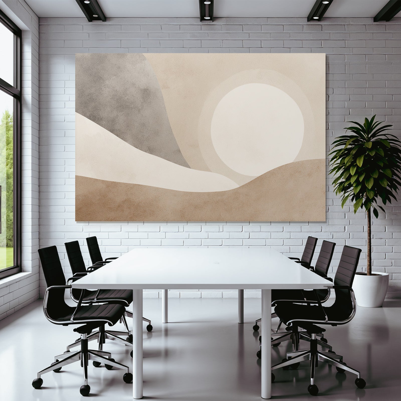 Abstrakte Illustration Landschaft Mit Sanften Erdtoenen Und Formen