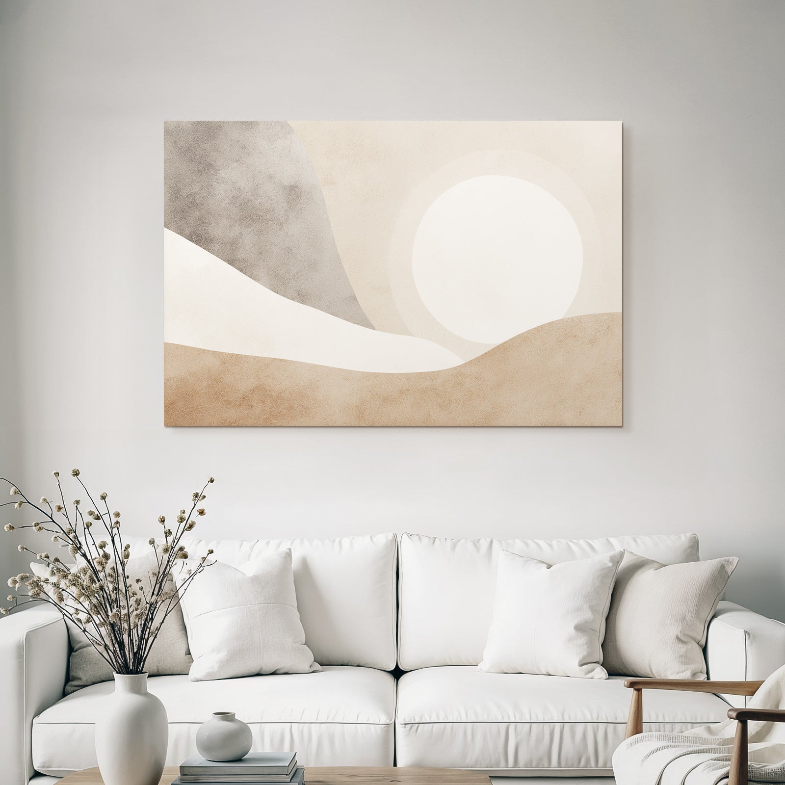 Abstrakte Illustration Landschaft Mit Sanften Erdtoenen Und Formen