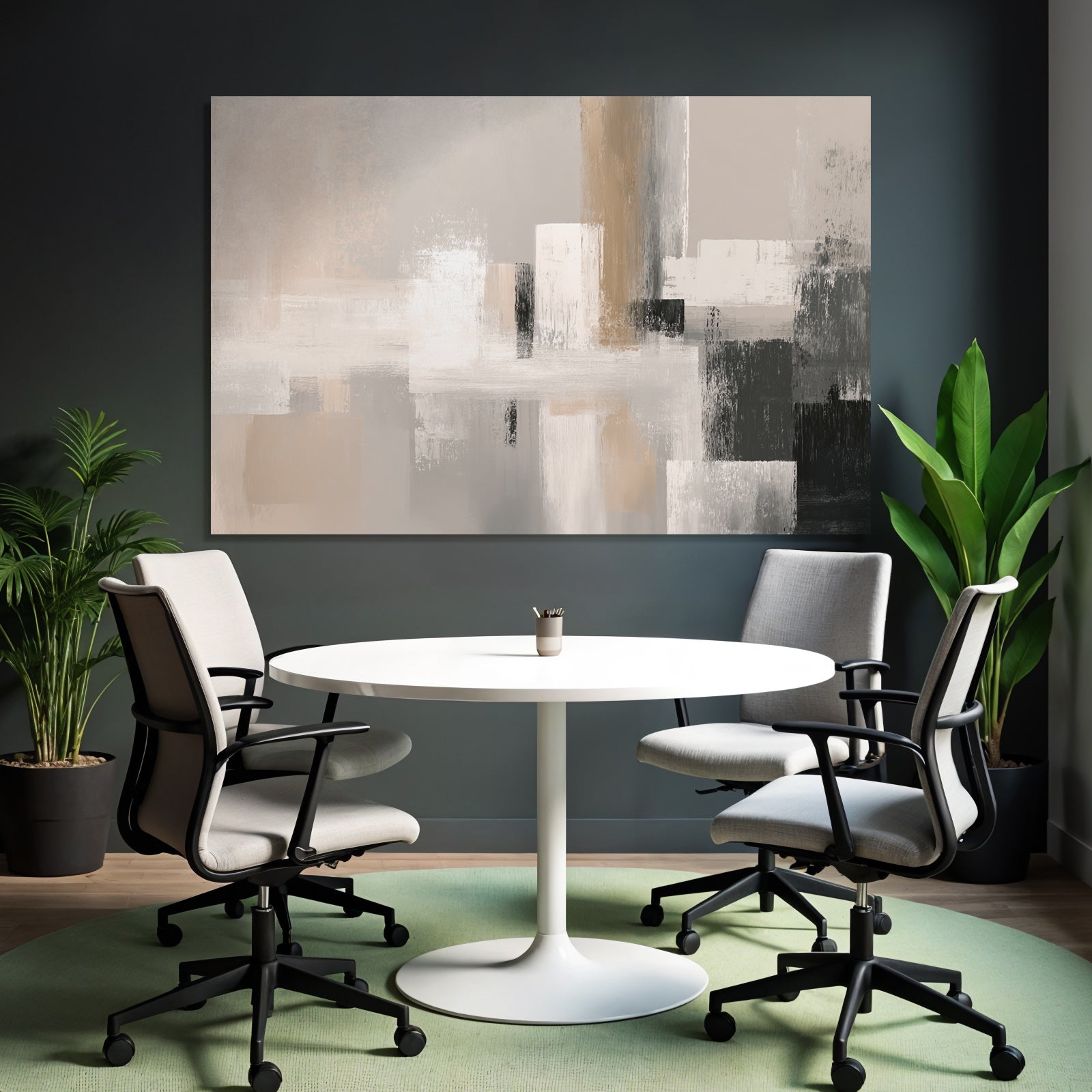Abstrakte Kunst Bild Mit Sanften Farben Und Pinselstrichen
