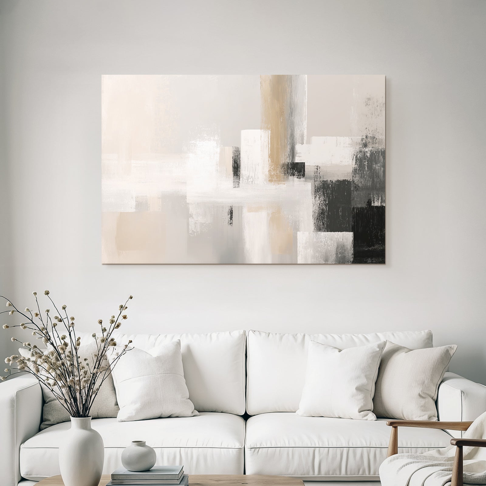 Abstrakte Kunst Bild Mit Sanften Farben Und Pinselstrichen
