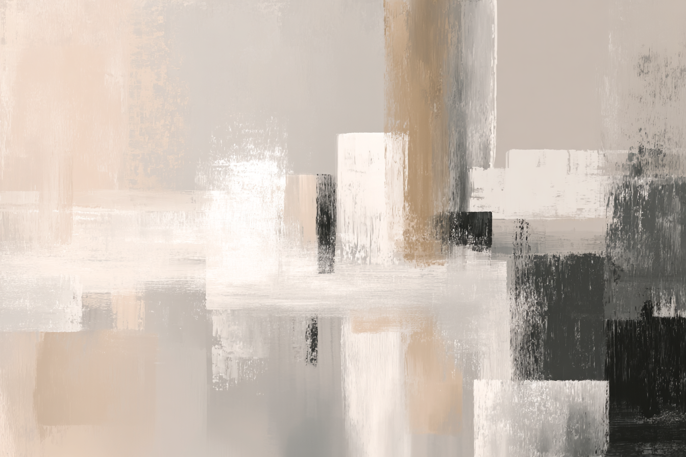 Abstrakte Kunst Bild Mit Sanften Farben Und Pinselstrichen | Japandi | Einrichtungsstile