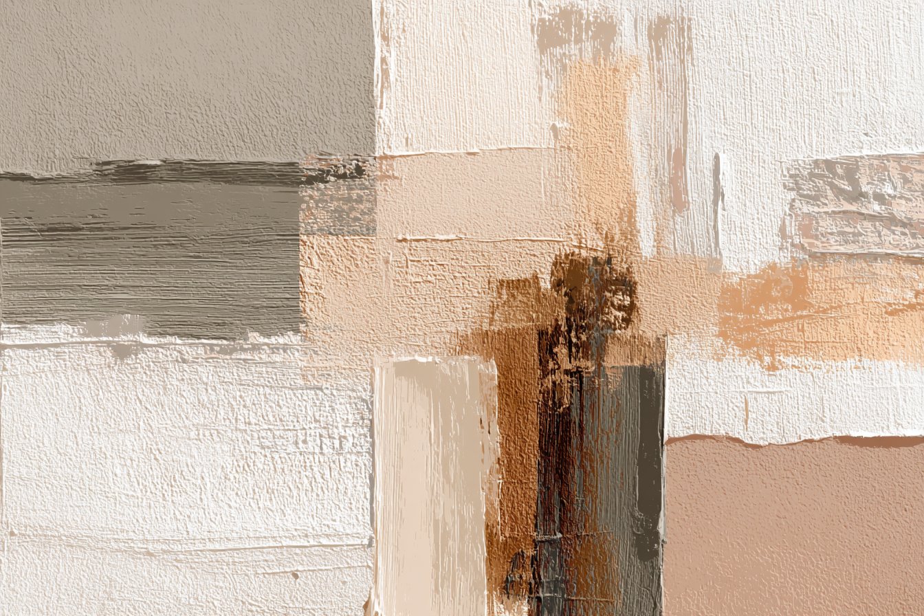 Abstrakte Kunst Mit Verschiedenen Texturen Und Farben | Japandi | Einrichtungsstile