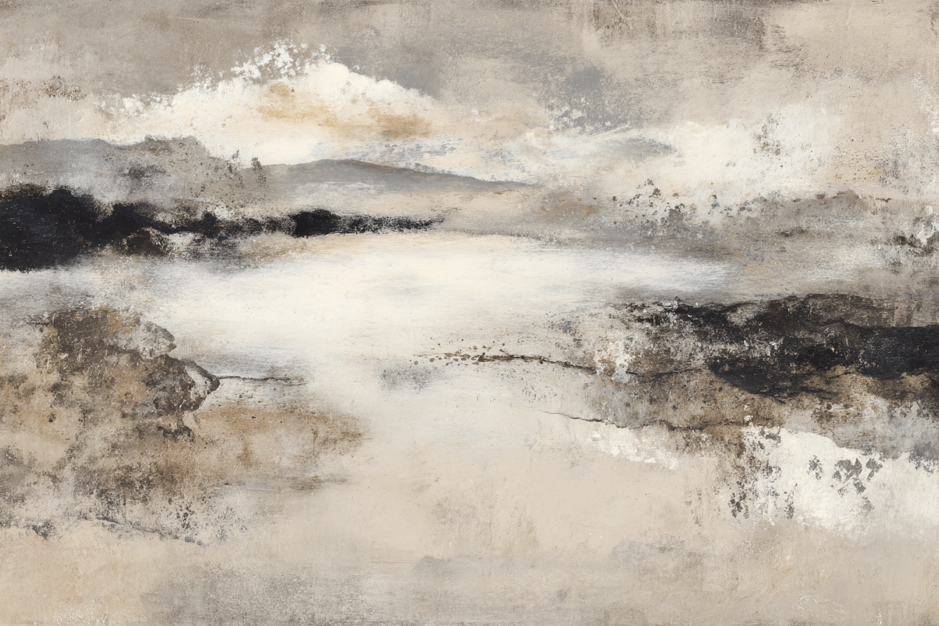Abstrakte Landschaft Malerei Sanfte Farben | Japandi | Einrichtungsstile