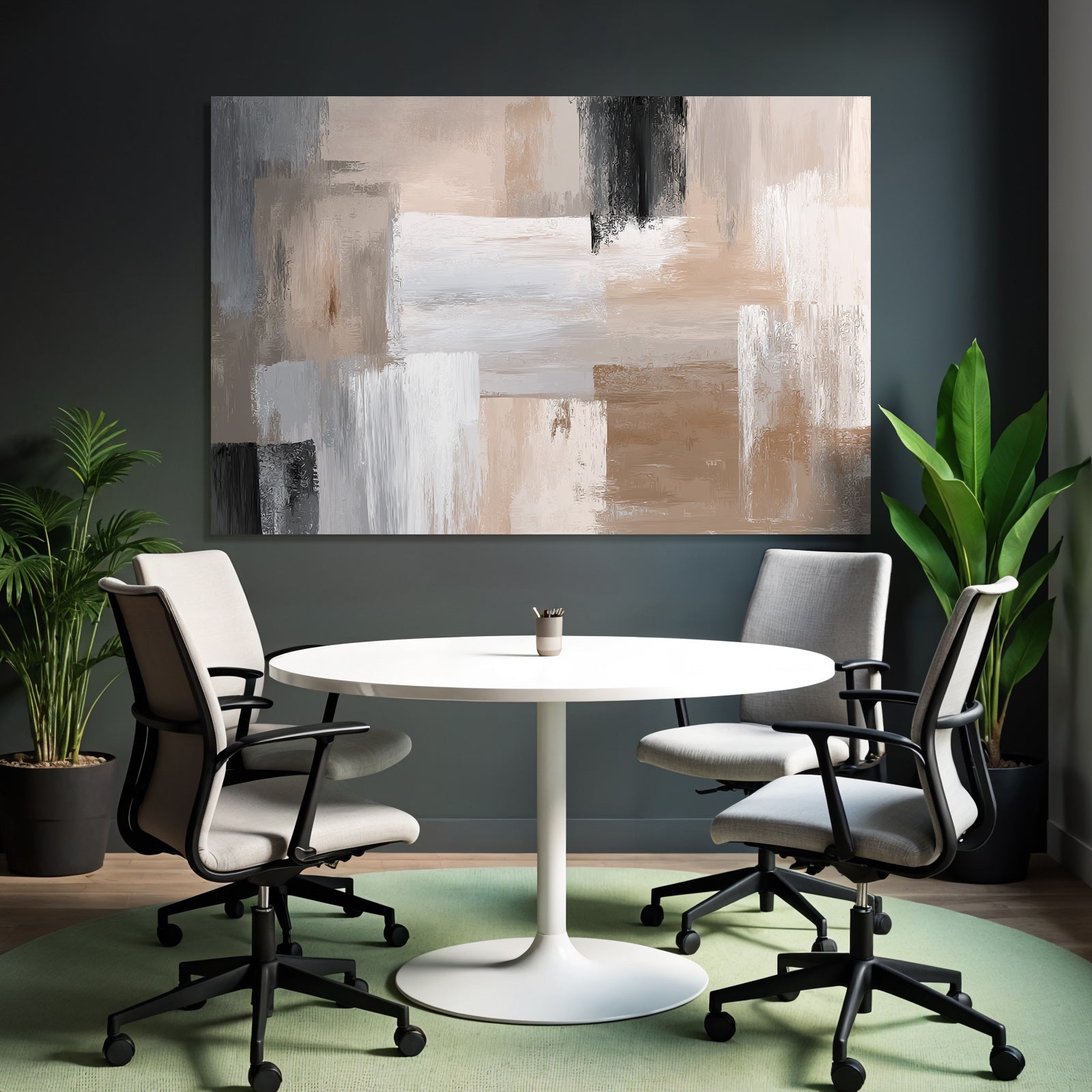 Abstract Painting Neutral Colors and Textures