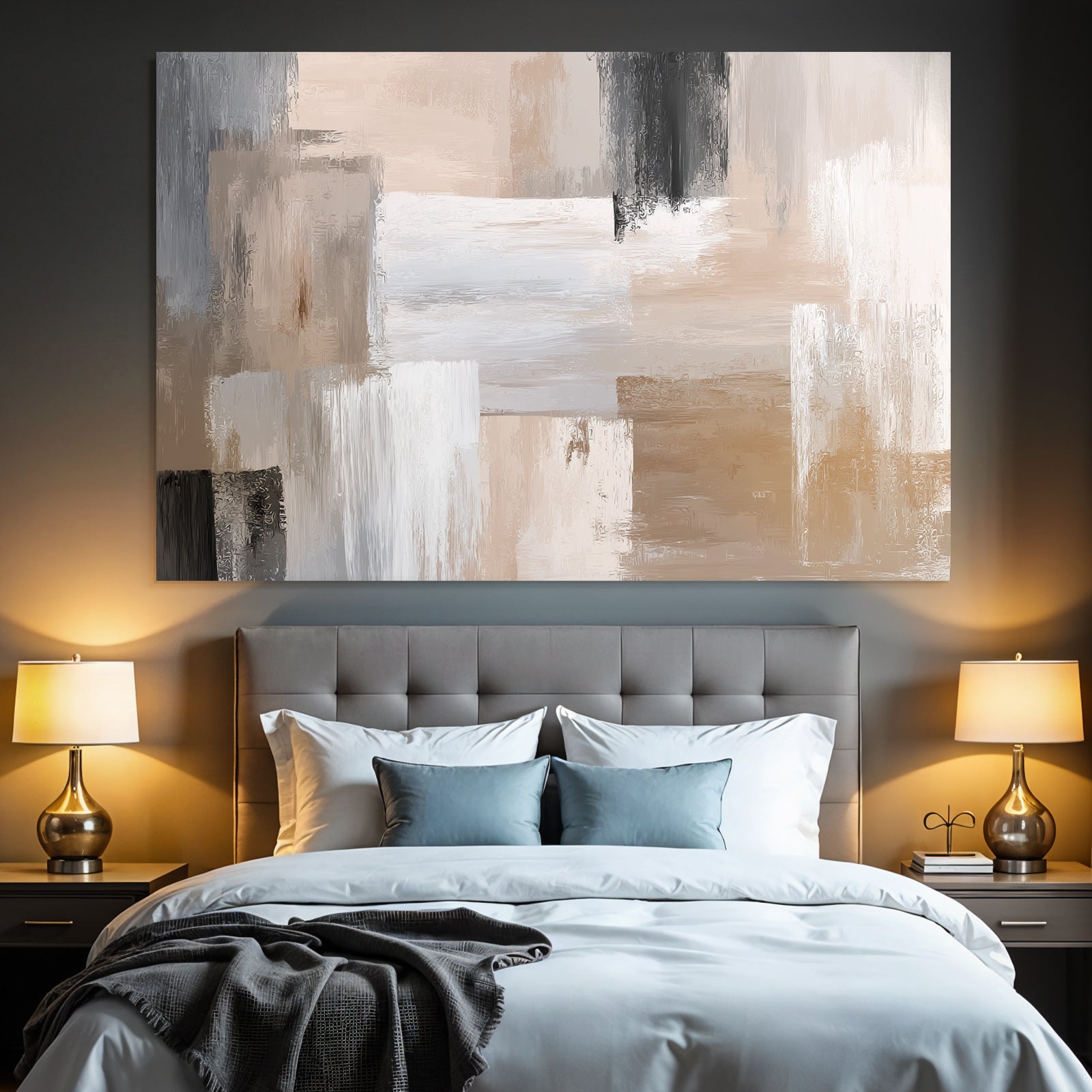 Abstract Painting Neutral Colors and Textures