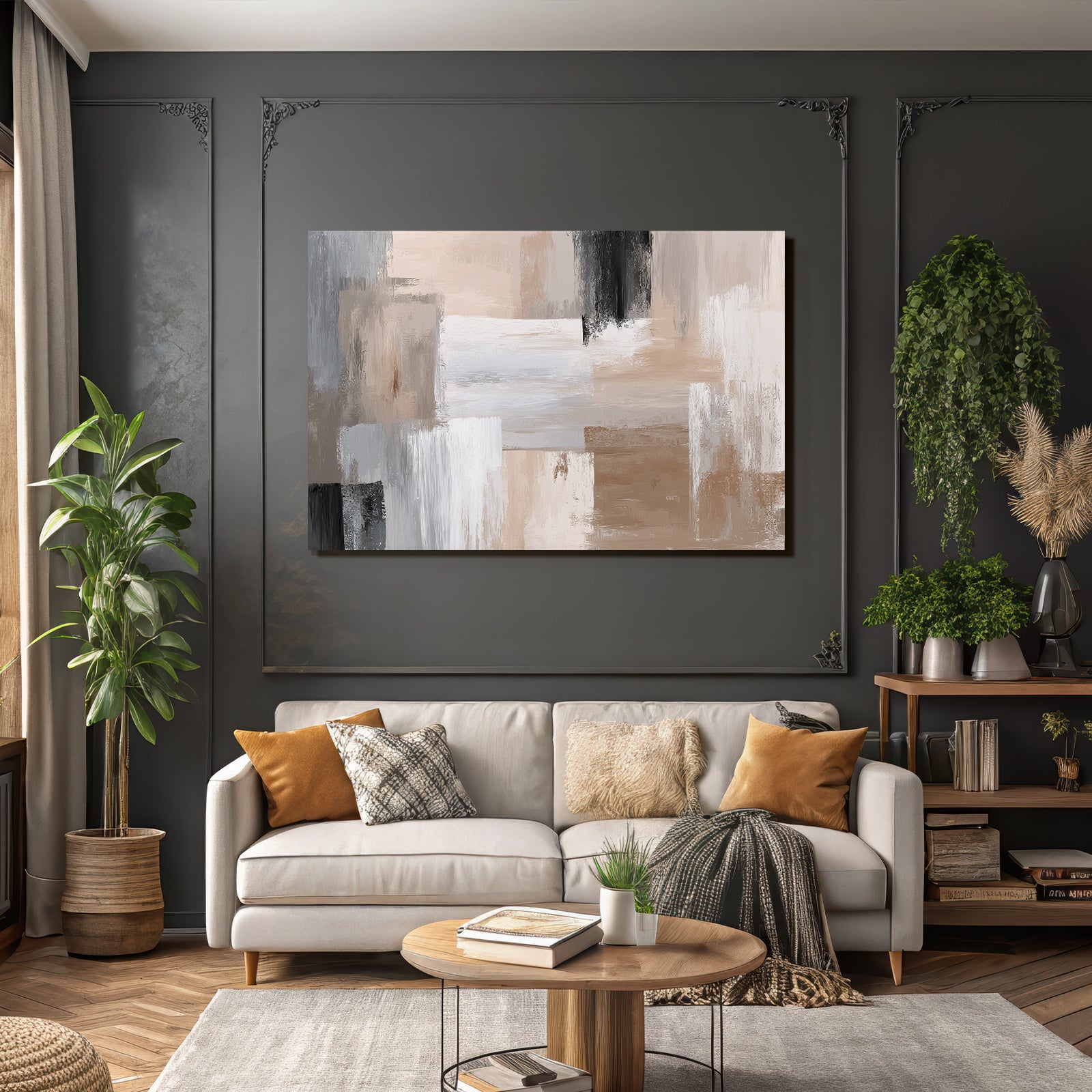 Abstract Painting Neutral Colors and Textures