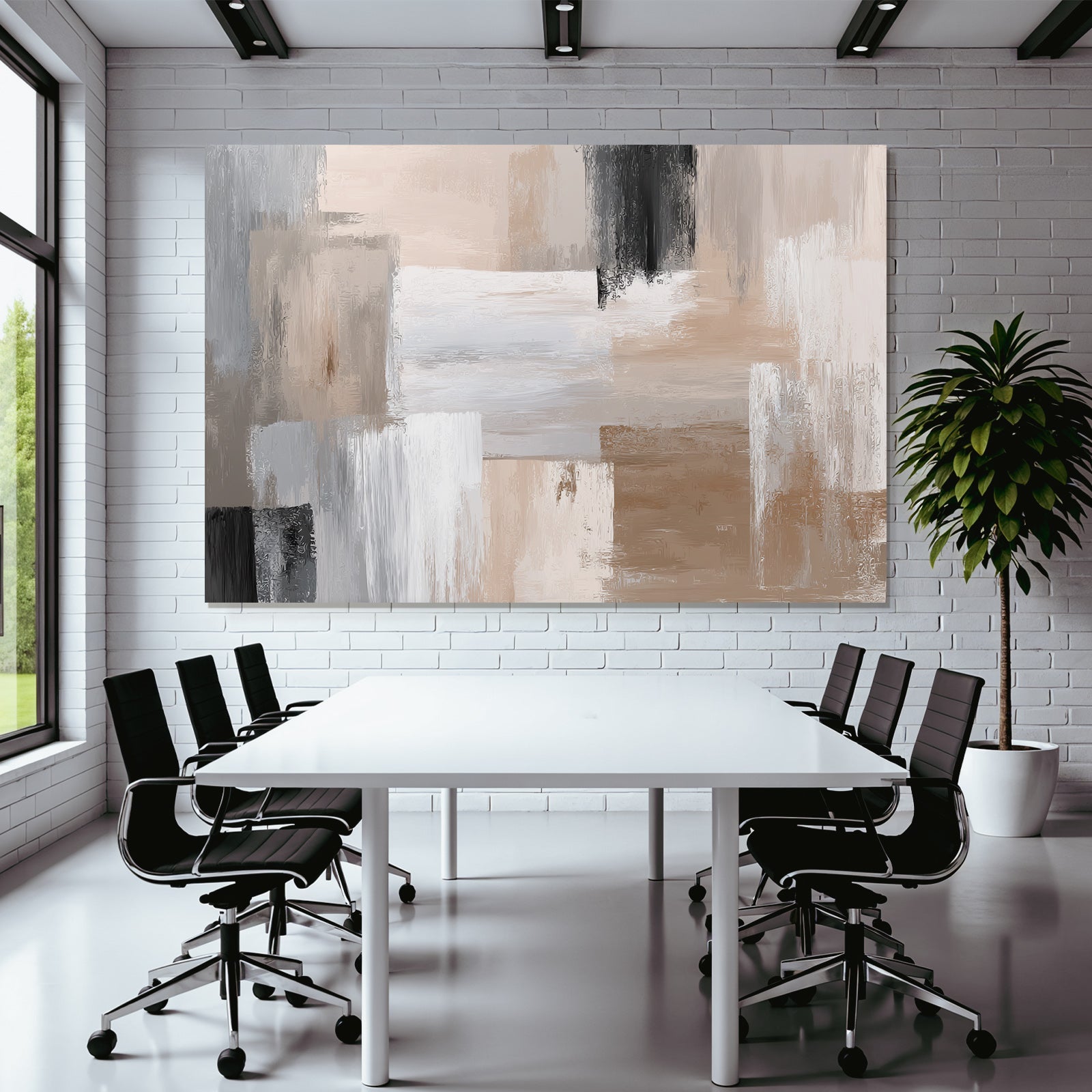 Abstract Painting Neutral Colors and Textures