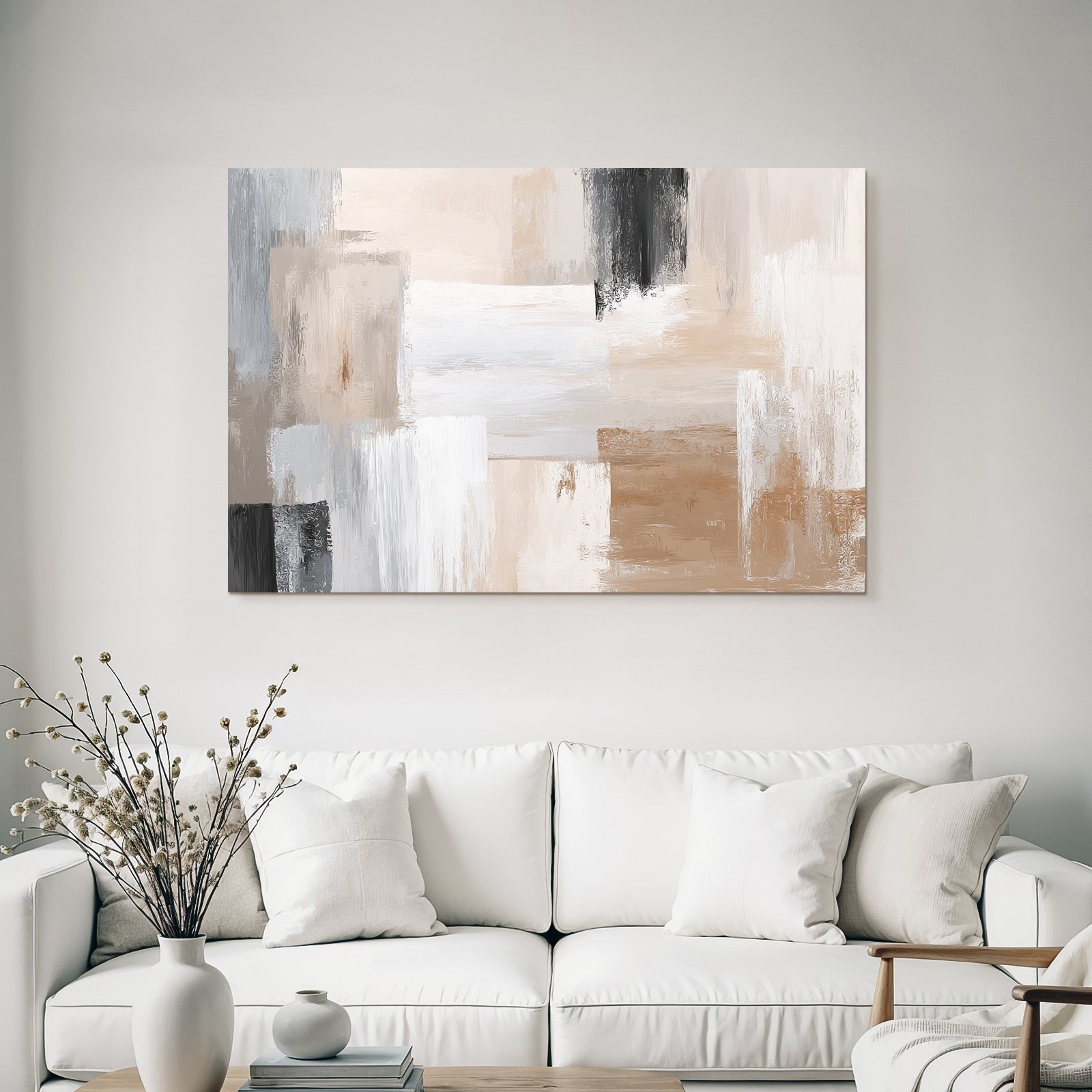 Abstract Painting Neutral Colors and Textures