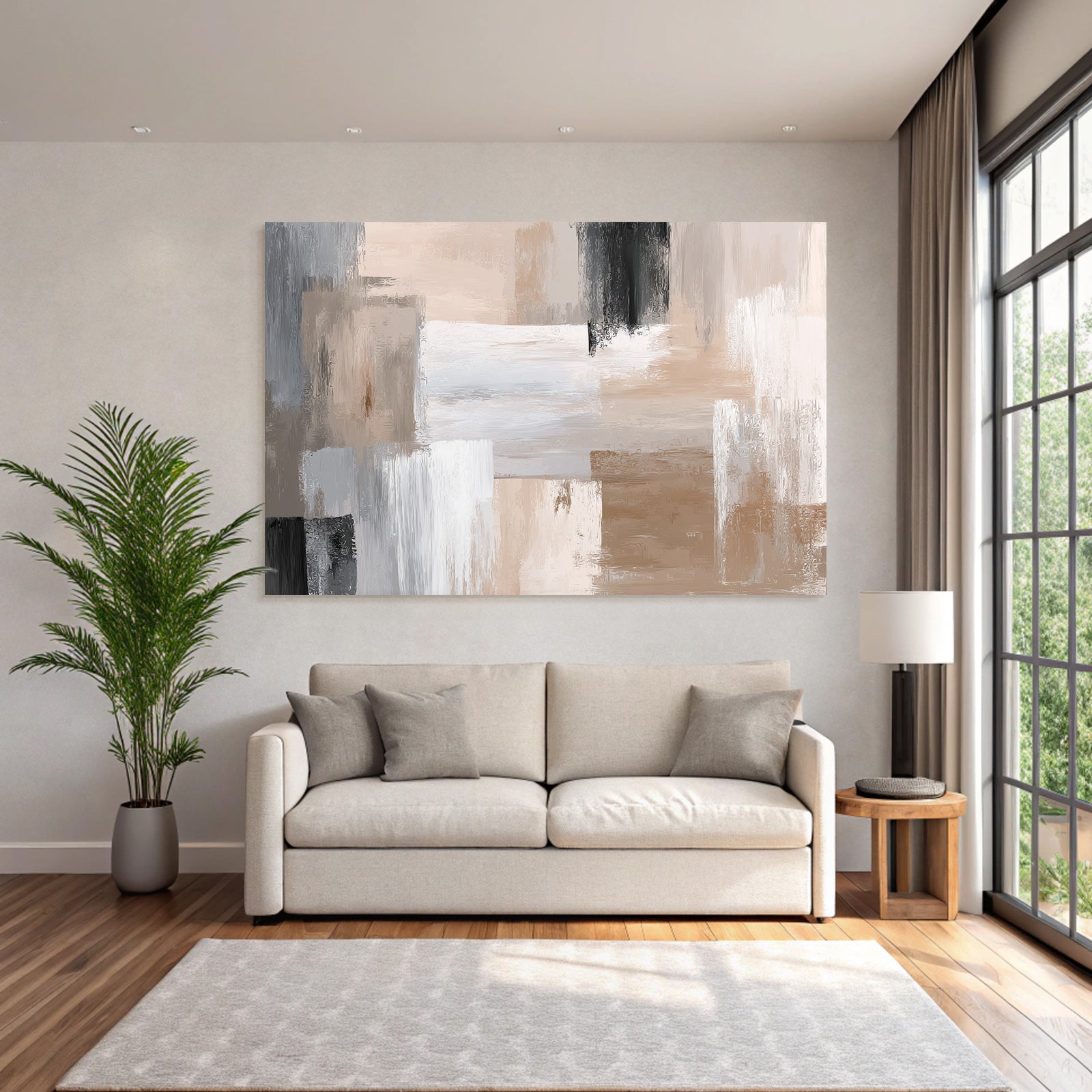 Abstract Painting Neutral Colors and Textures