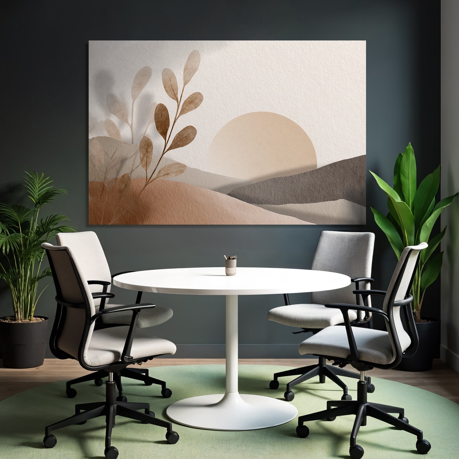 Abstract Sunshine With Hills And Plants