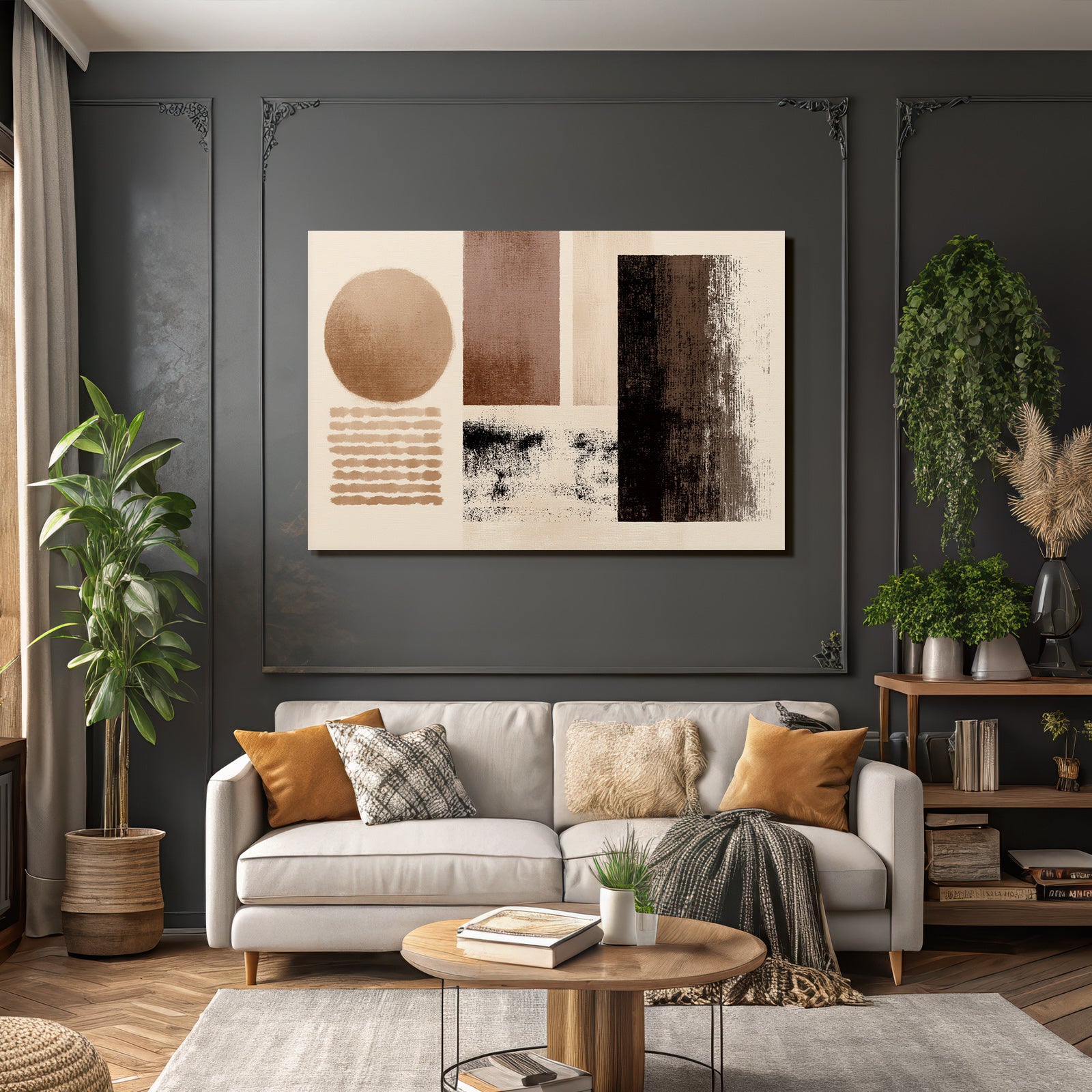 Abstract Composition Earthy Colors Shapes Textures