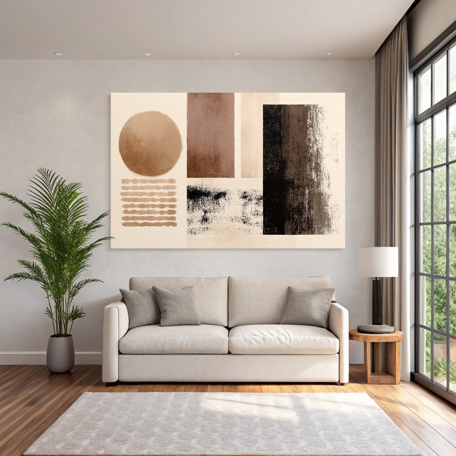 Abstract Composition Earthy Colors Shapes Textures