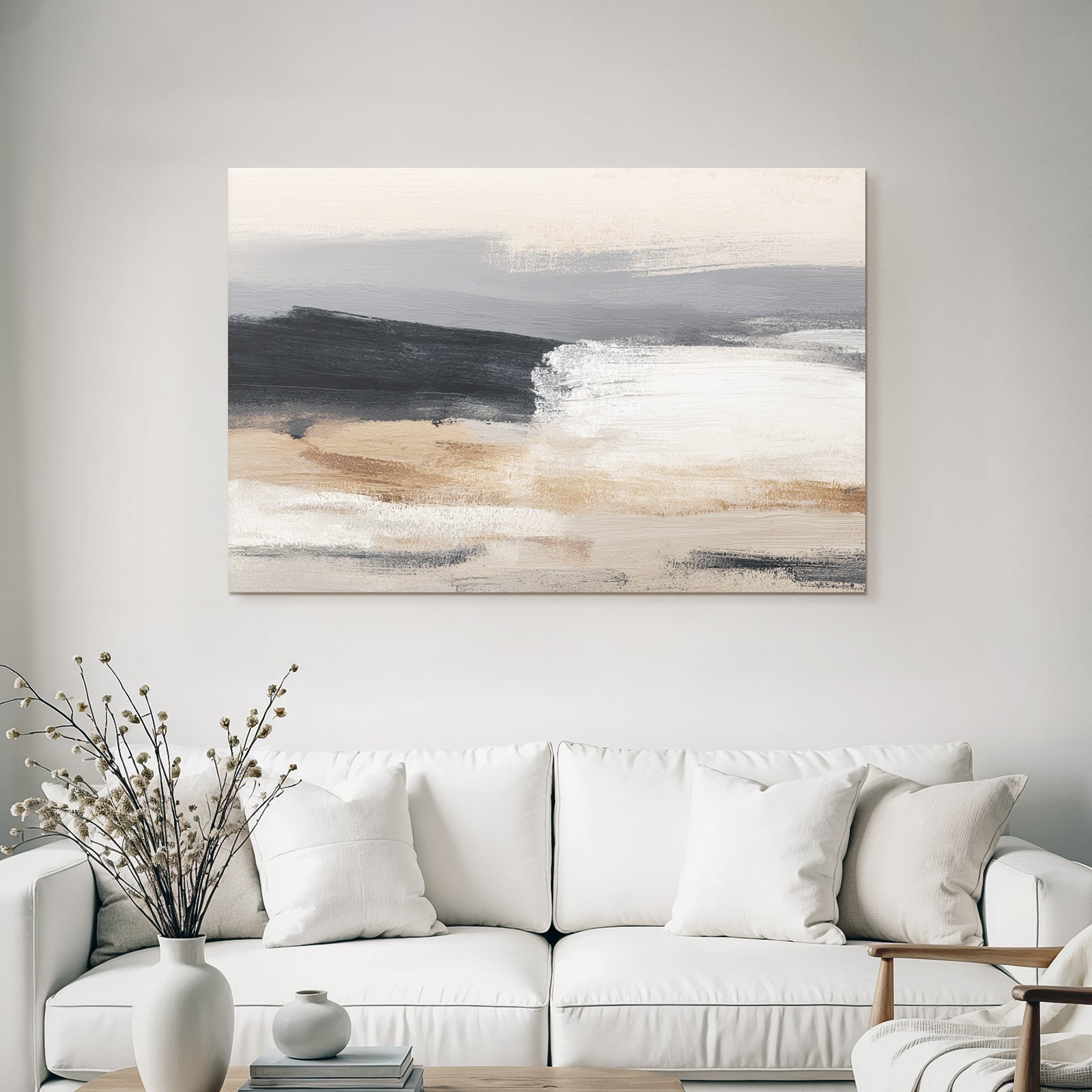 Abstract image with soft colors gray beige and white