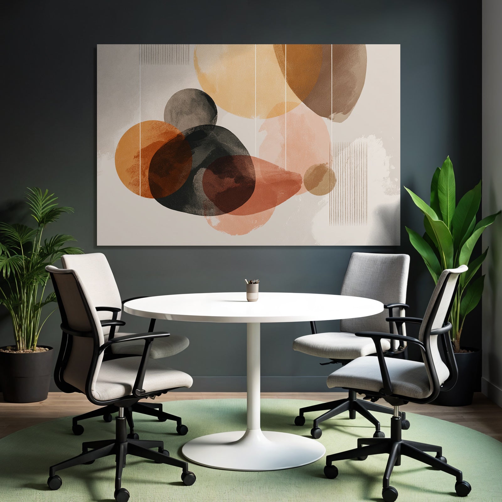 Abstract design Earth tones Circular shapes Vertical lines