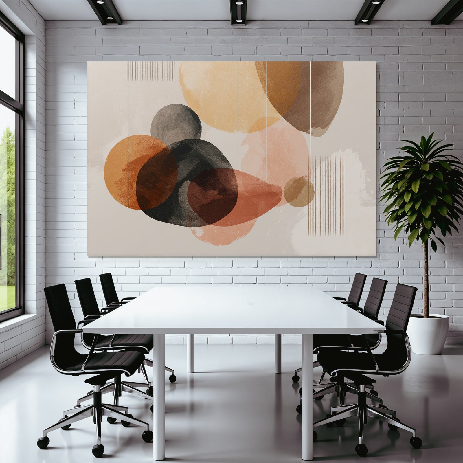 Abstract design Earth tones Circular shapes Vertical lines