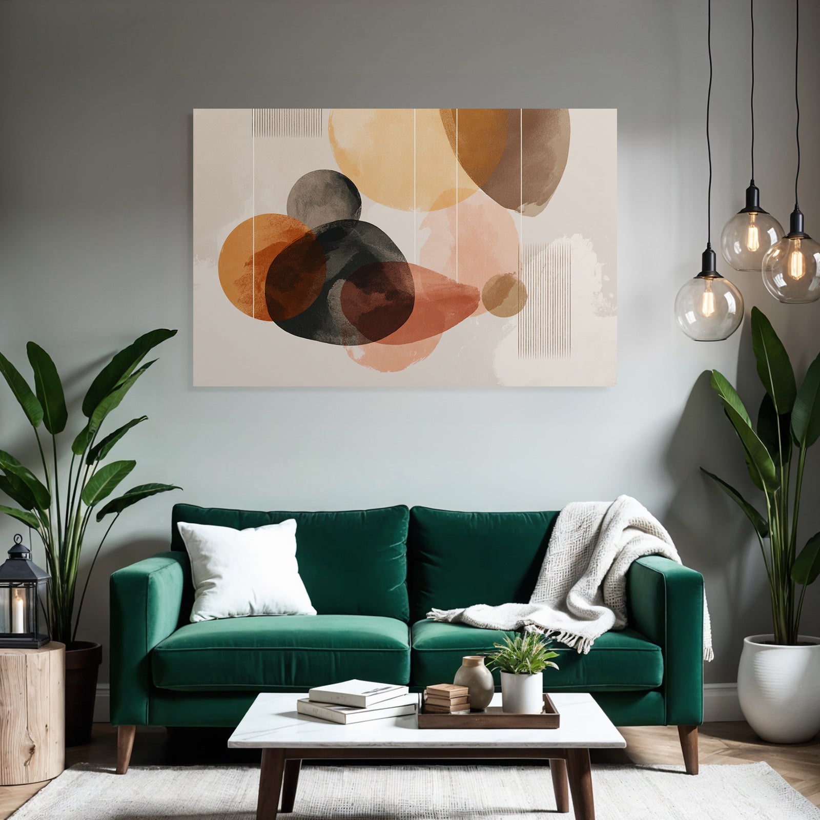 Abstract design Earth tones Circular shapes Vertical lines