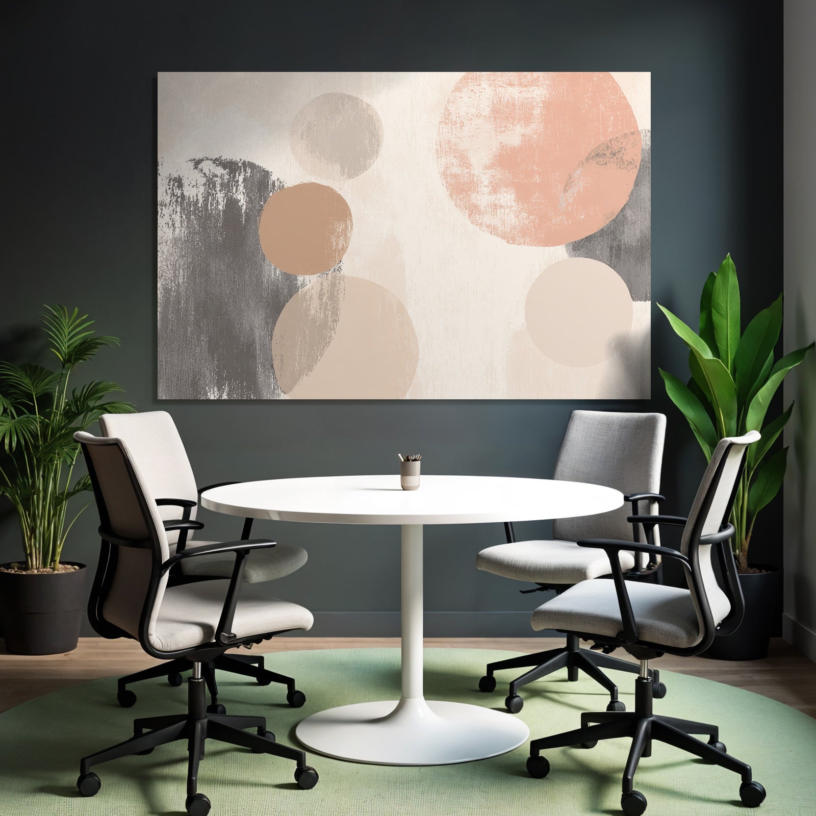 Abstract design circles on textured background