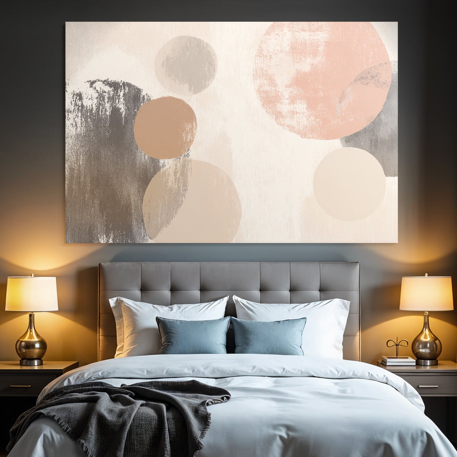 Abstract design circles on textured background