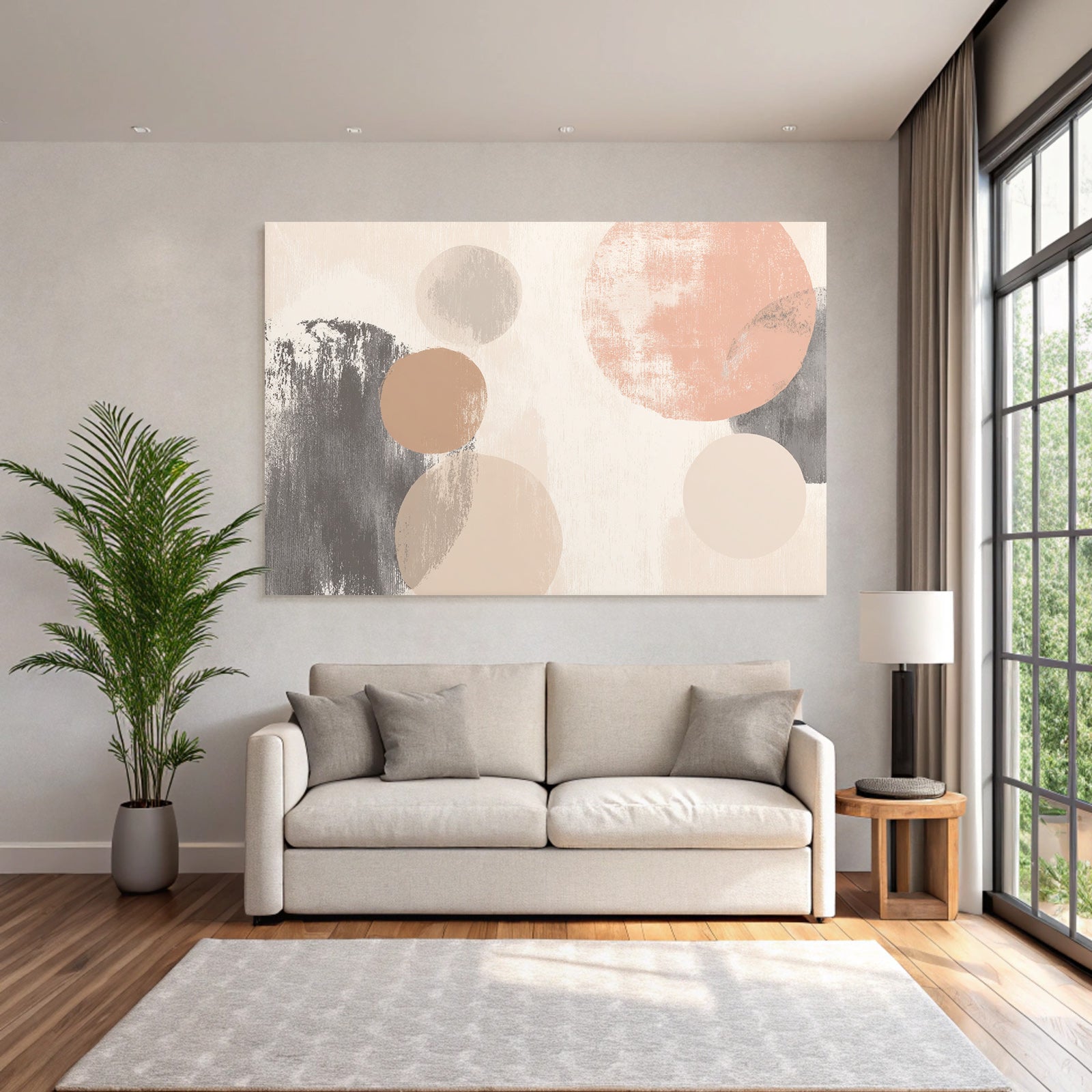 Abstract design circles on textured background