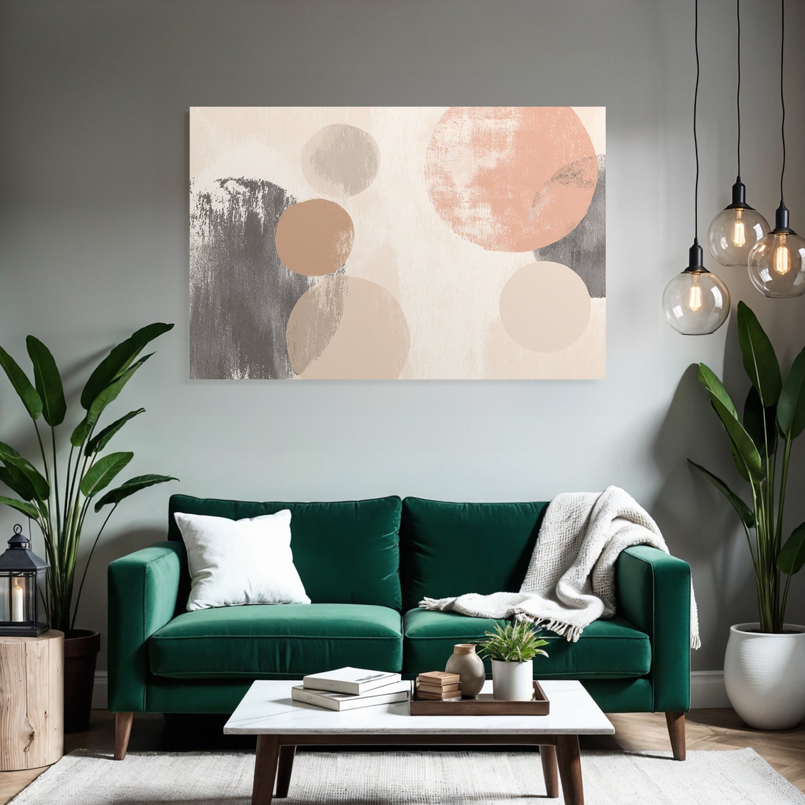 Abstract design circles on textured background