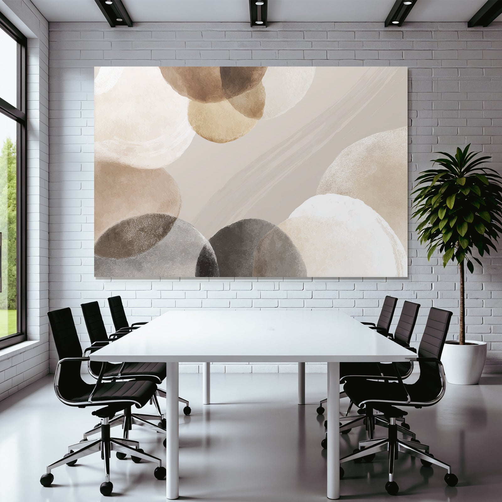 Abstract design with soft circular shapes in muted tones