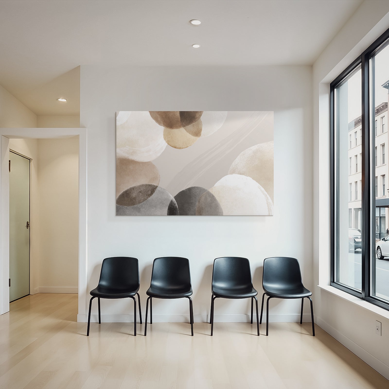 Abstract design with soft circular shapes in muted tones