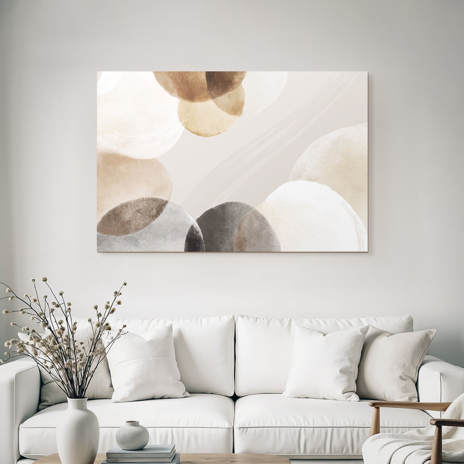 Abstract design with soft circular shapes in muted tones