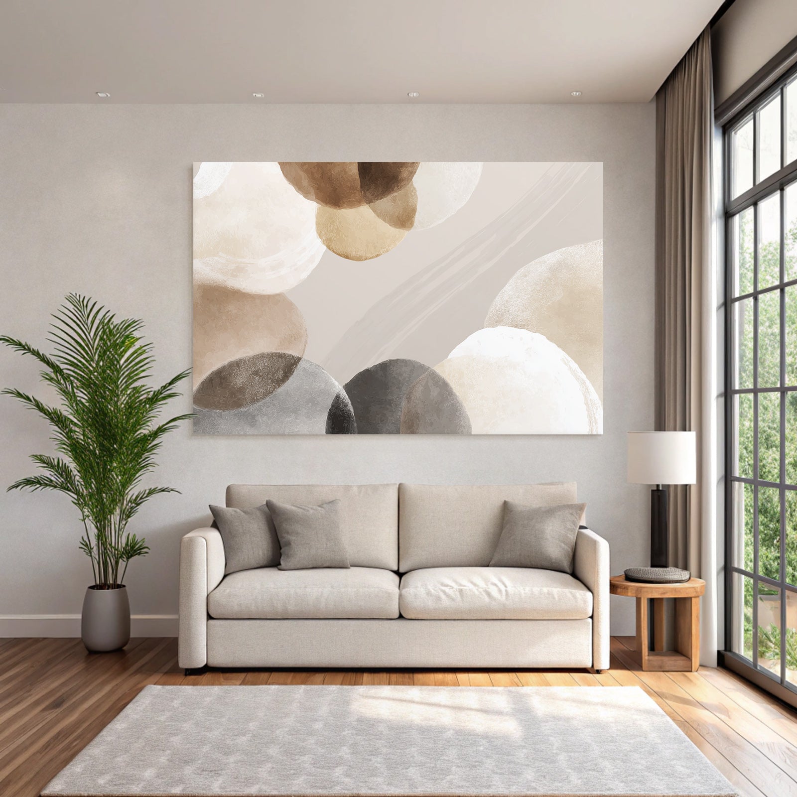 Abstract design with soft circular shapes in muted tones
