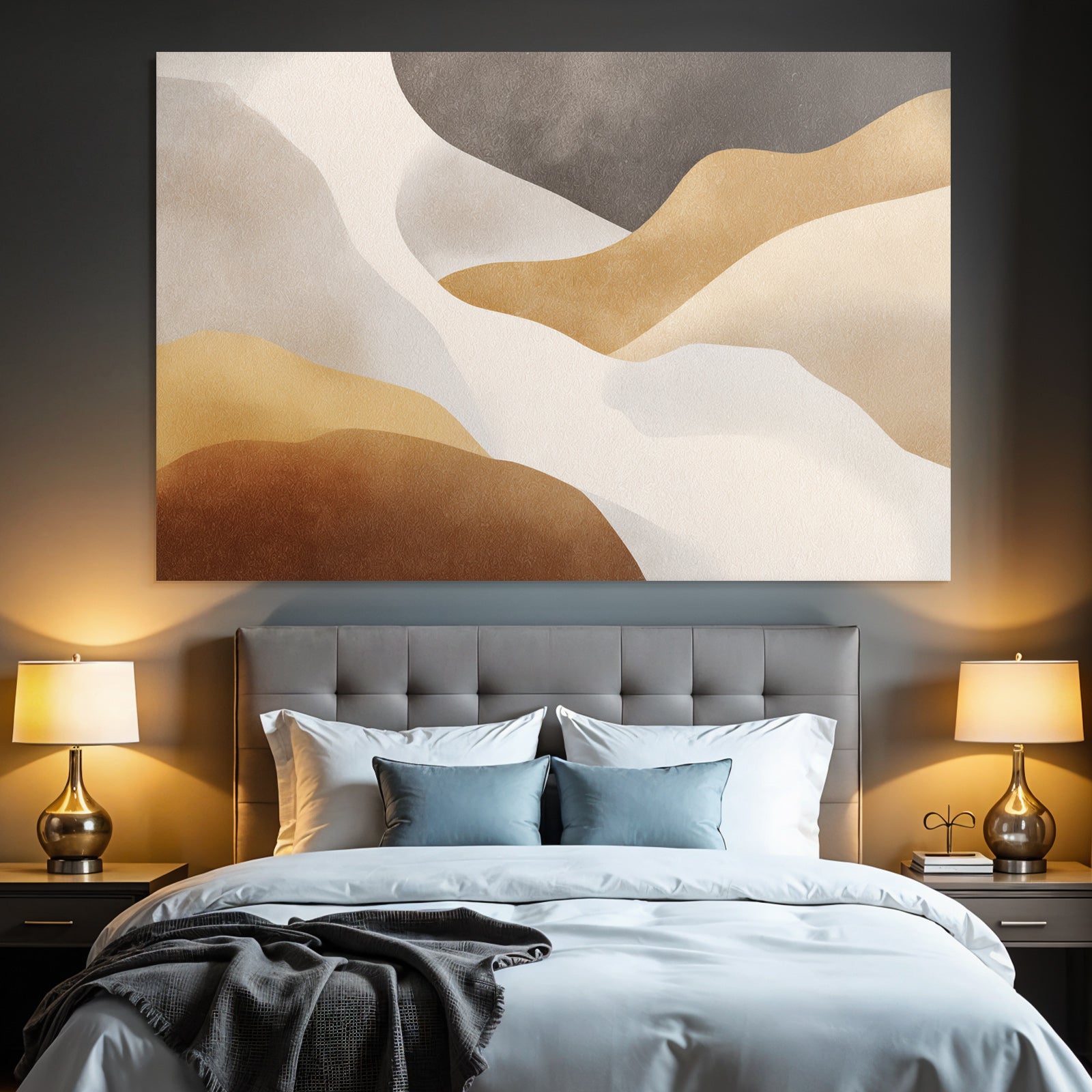 Abstract design Organic shapes Earth tones Brown Beige Gray