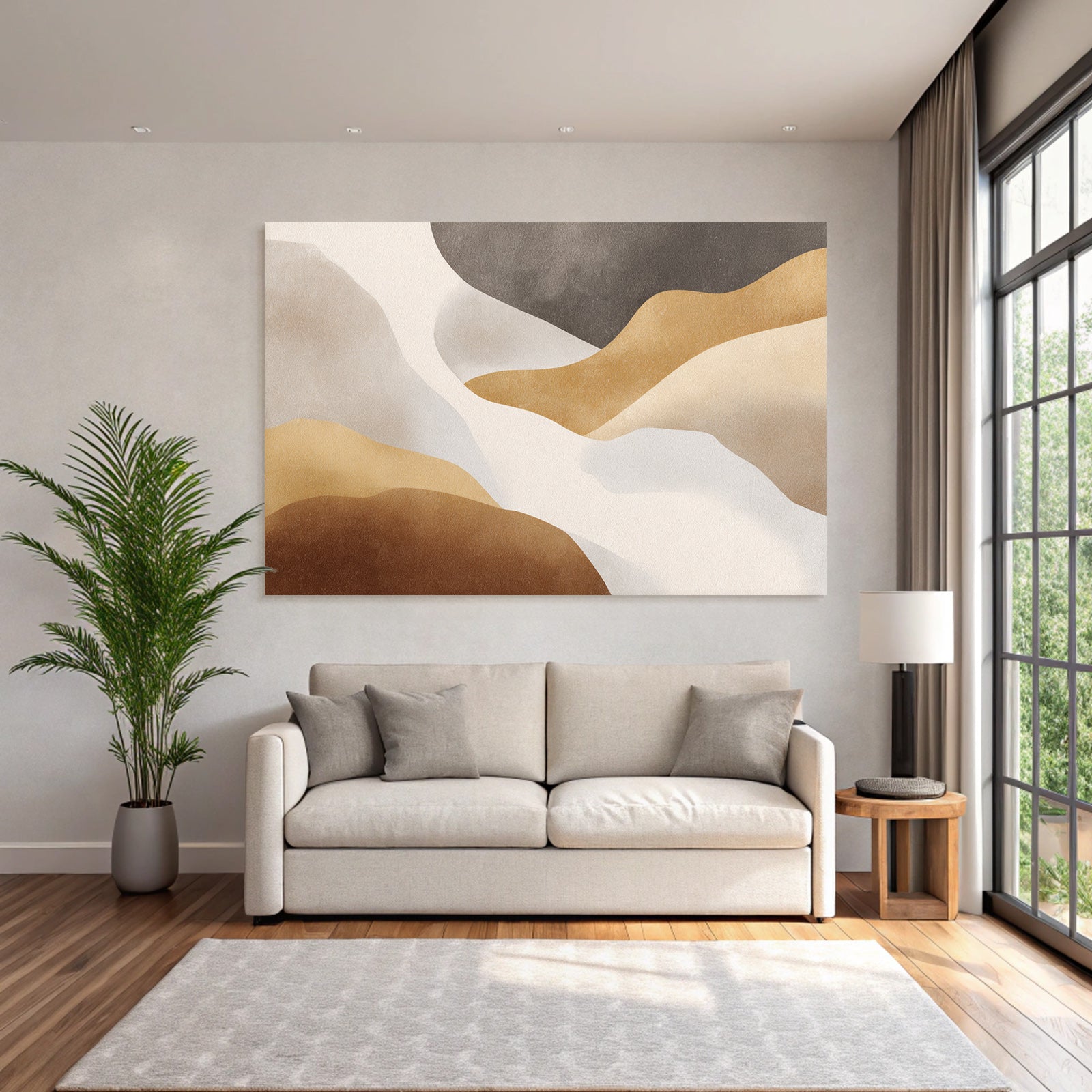 Abstract design Organic shapes Earth tones Brown Beige Gray
