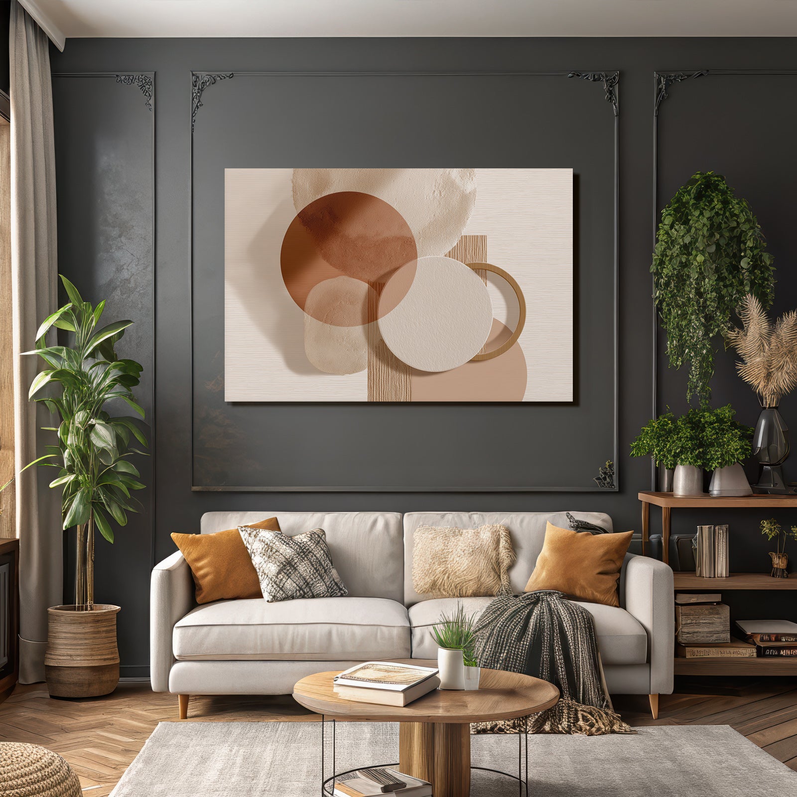 Abstract Design Overlapping Circles Earth Tones