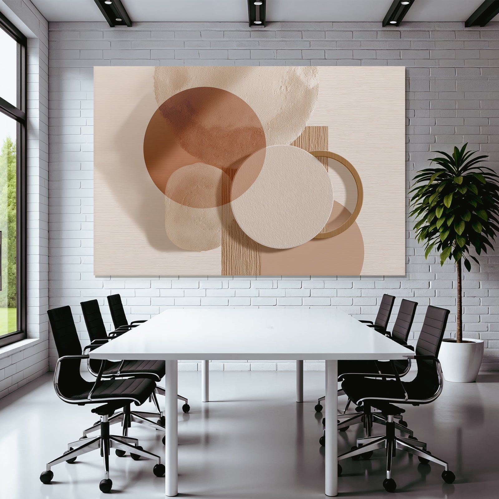 Abstract Design Overlapping Circles Earth Tones